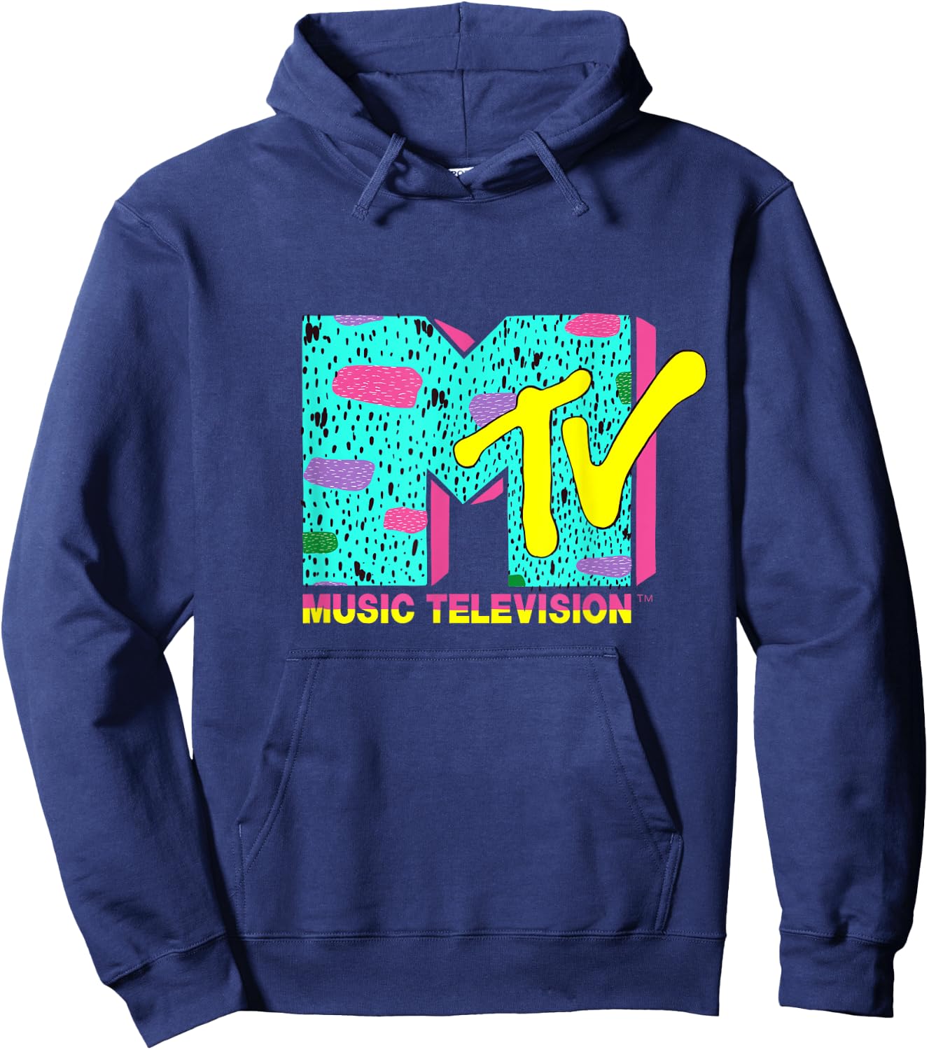 Mademark x MTV - The official MTV Logo with wild colors and a funky design Hoodie - Hoodie | Navy