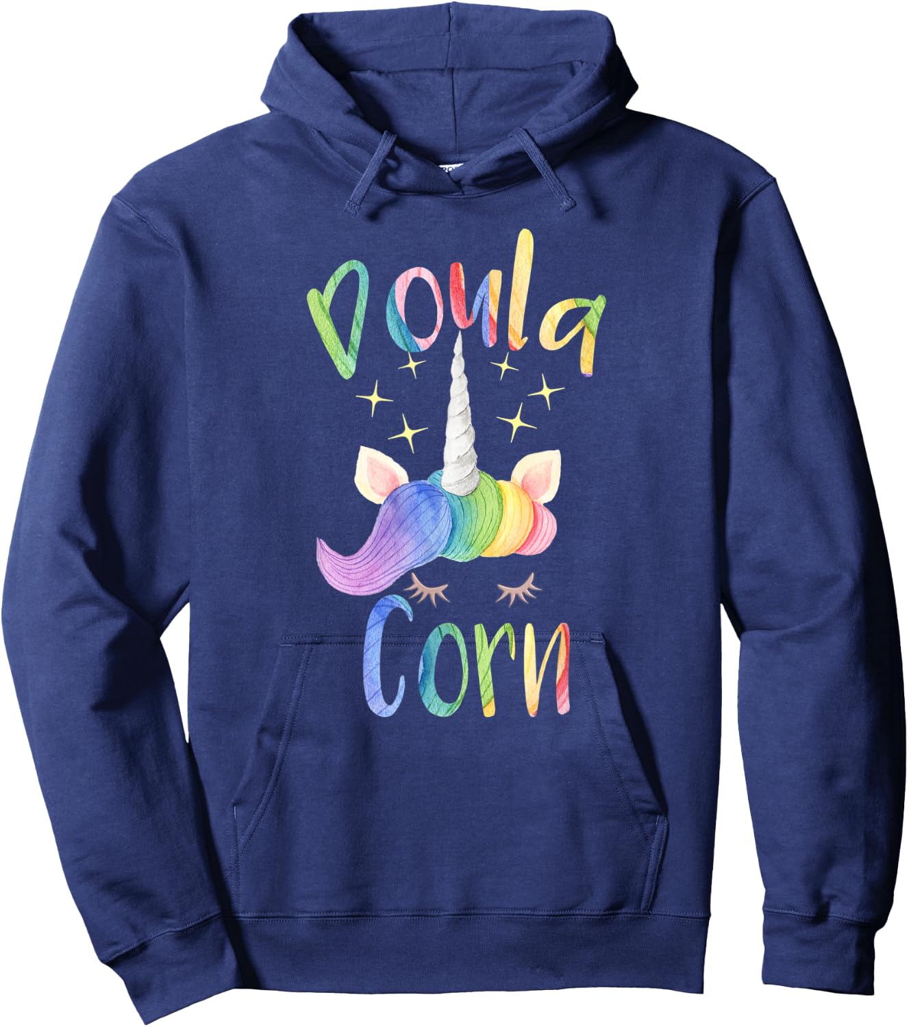 Doula Corn Unicorn Funny Hoodie - Hoodie | Navy