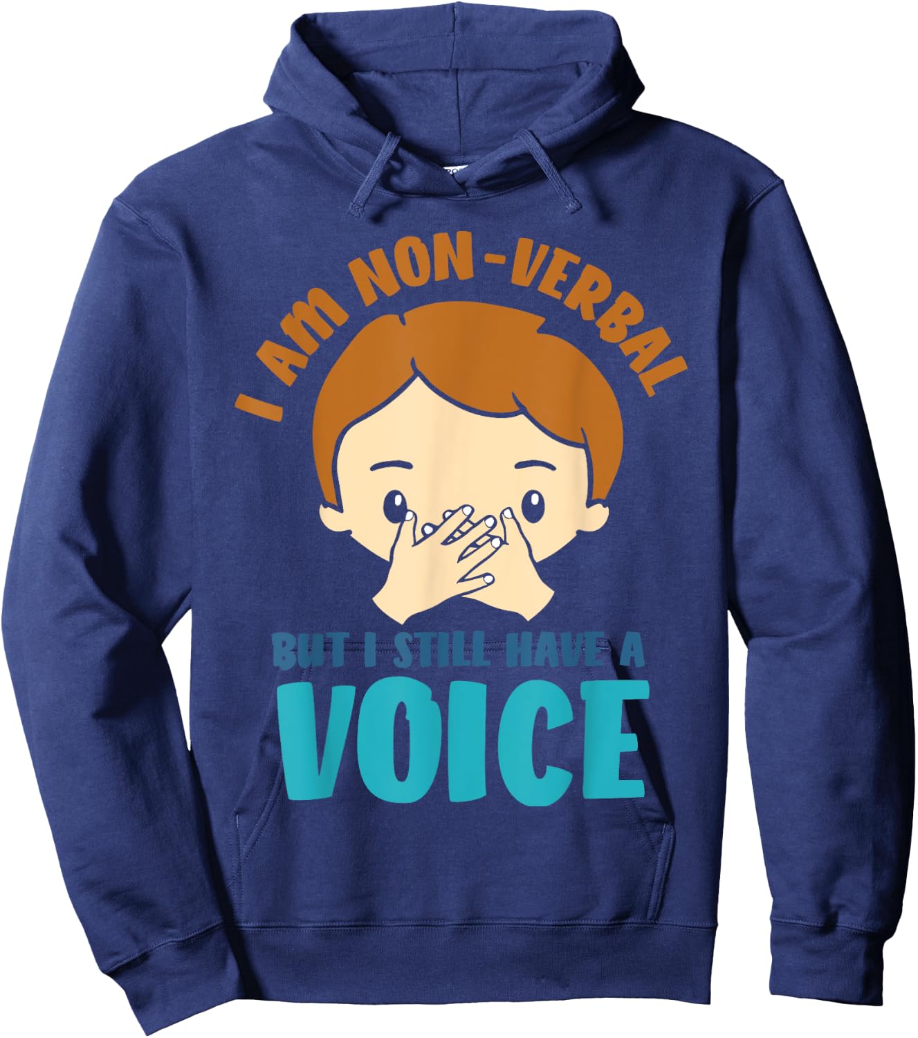 I Am Non Verbal - Autistic Kids Autism Awareness Hoodie - Hoodie | Navy