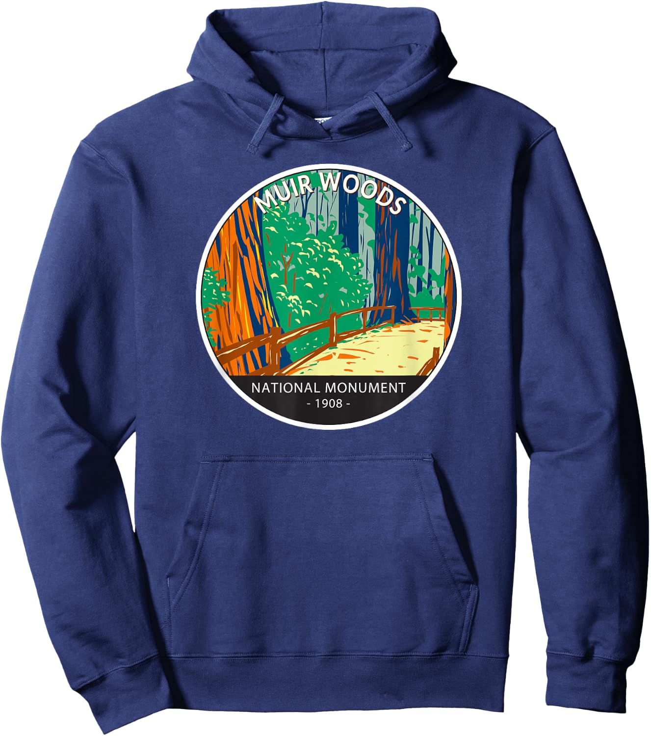 Muir Woods National Monument California Vintage Hoodie - Hoodie | Navy