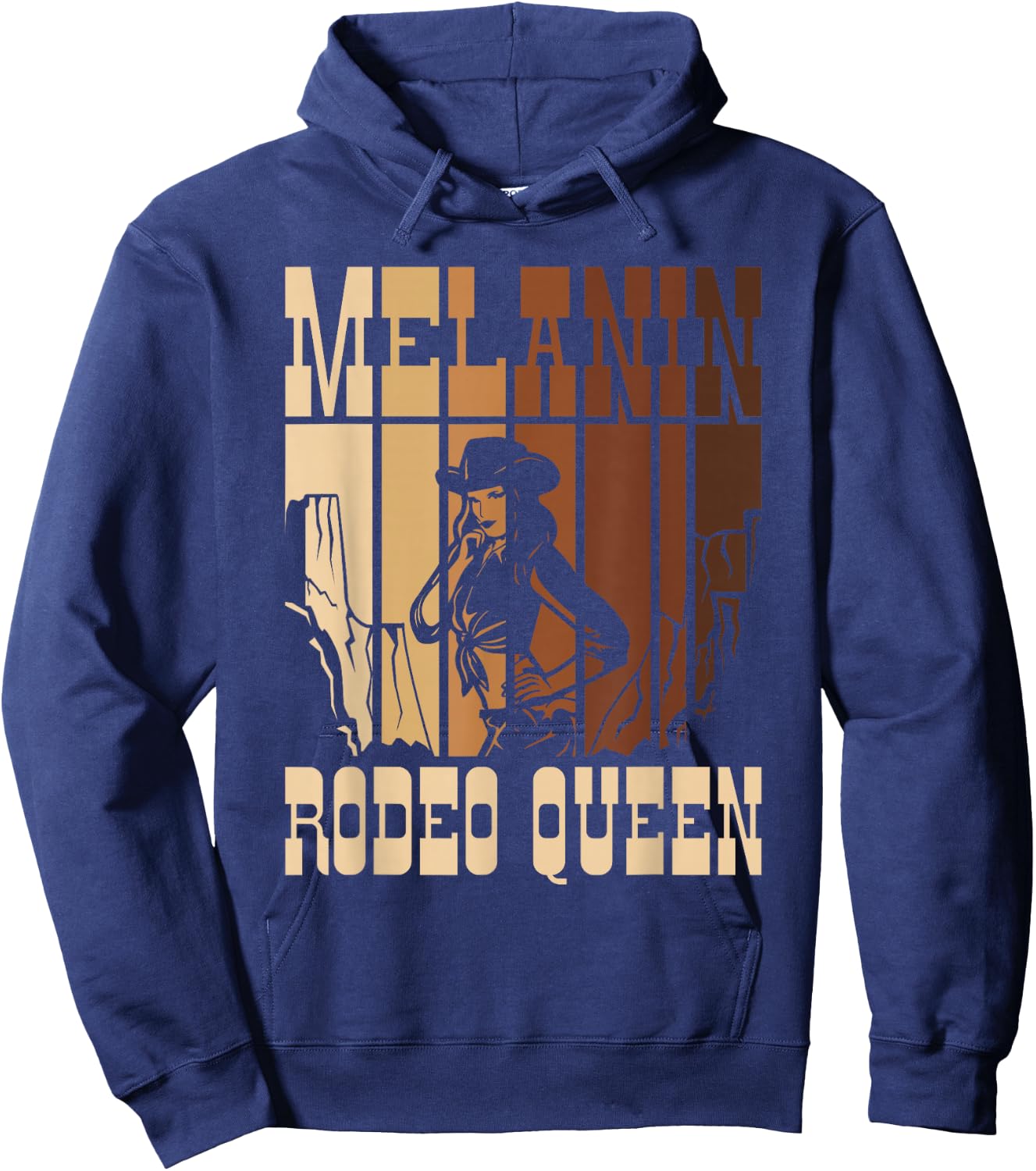 Melanin Rodeo Queen Country African American Cowgirl Hoodie - Hoodie | Navy