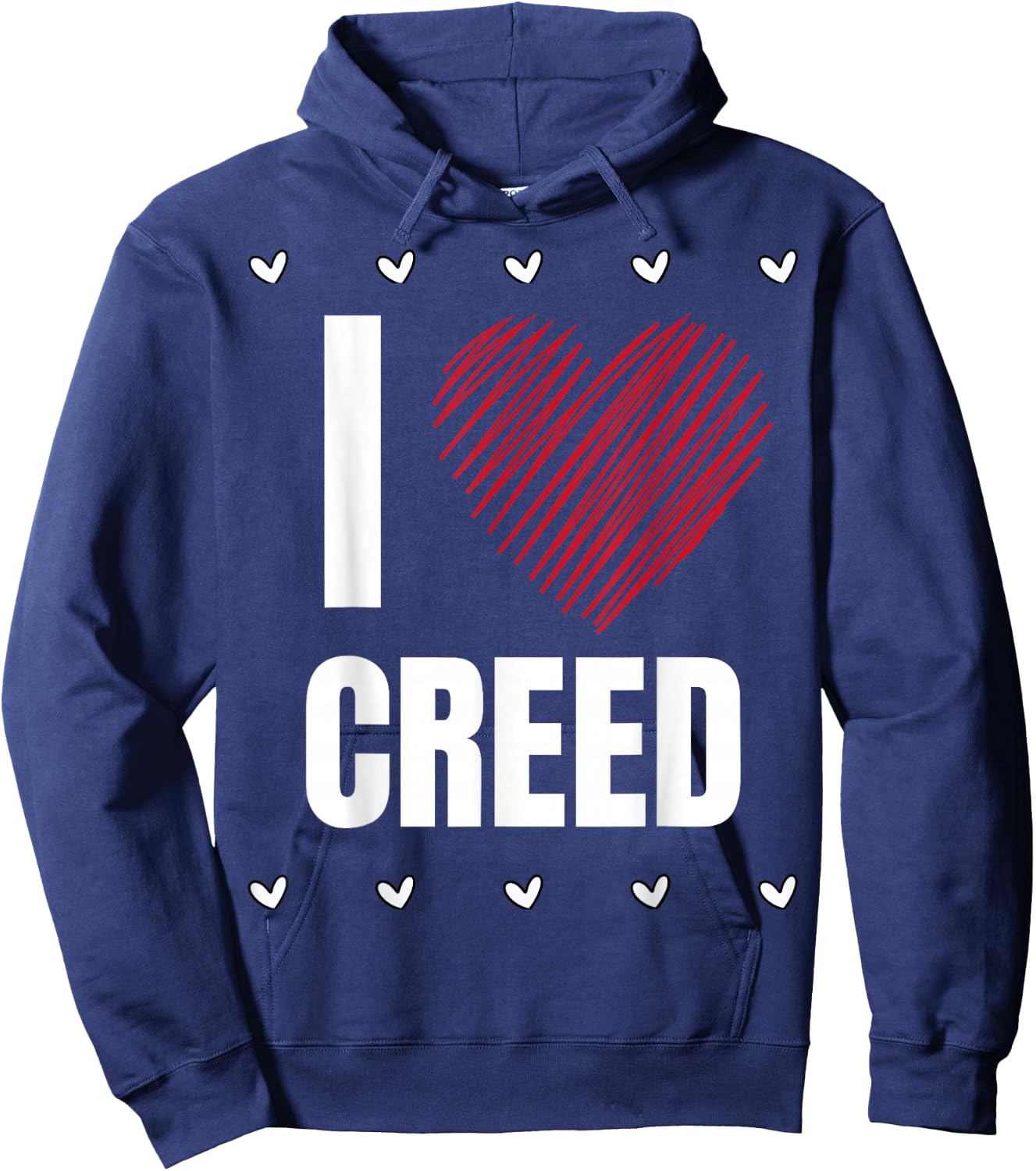 I Love CREED First Name Cool Heart Funny Personalized Name Hoodie - Hoodie | Navy