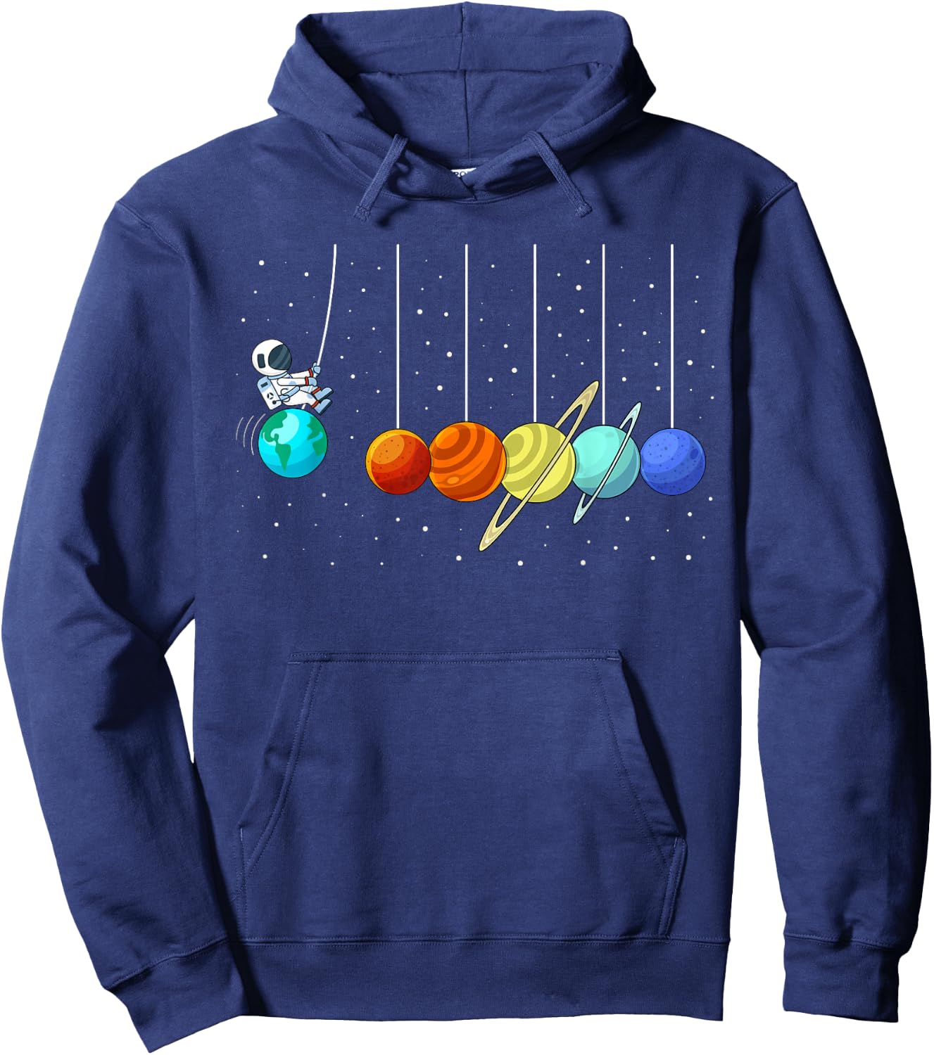 Funny Astronaut Swing Planets Solar System Space science Hoodie - Hoodie | Navy