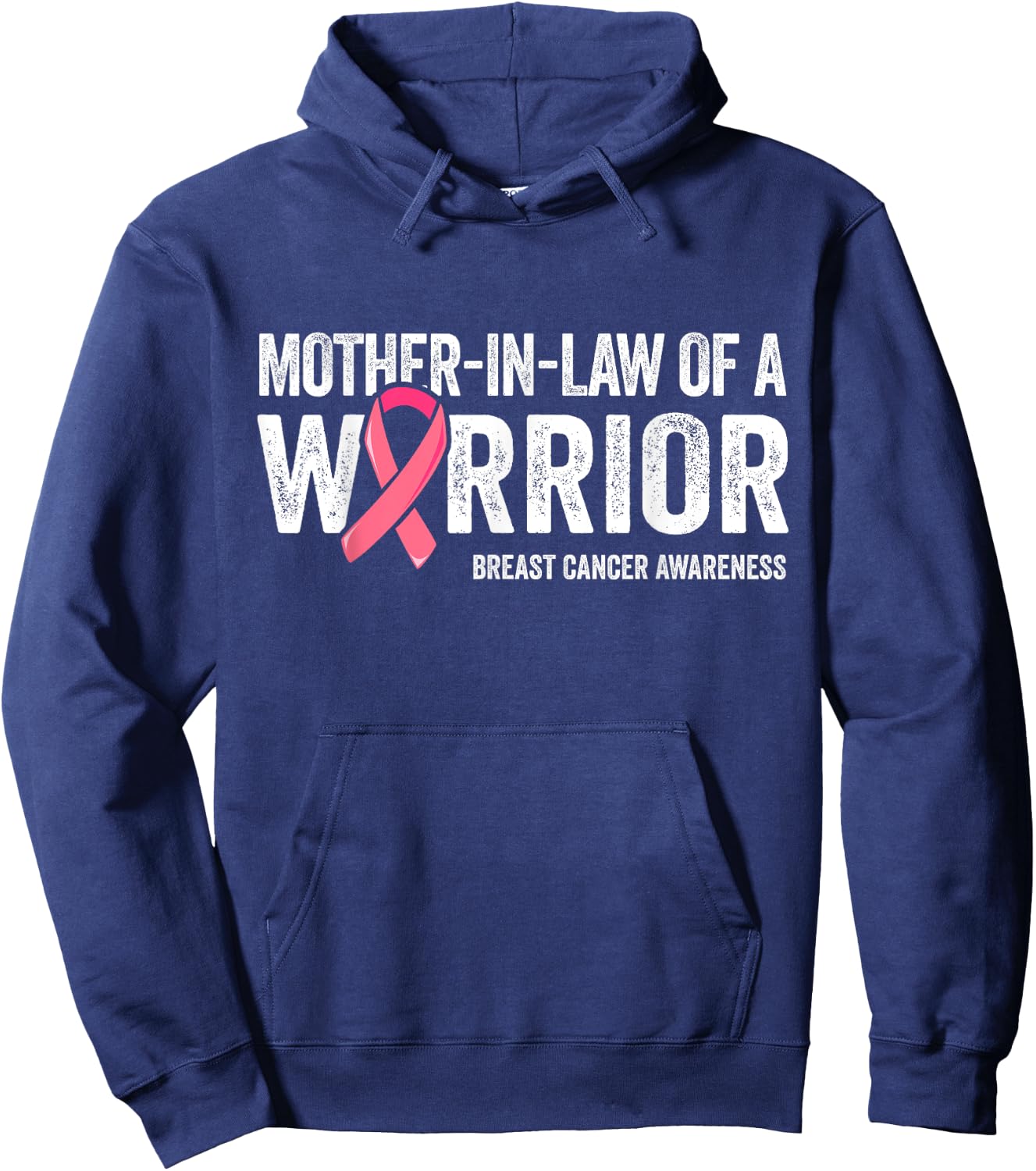 Mother In Law Of A Warrior Shirt, Women Breast Cancer Hoodie - Hoodie | Navy