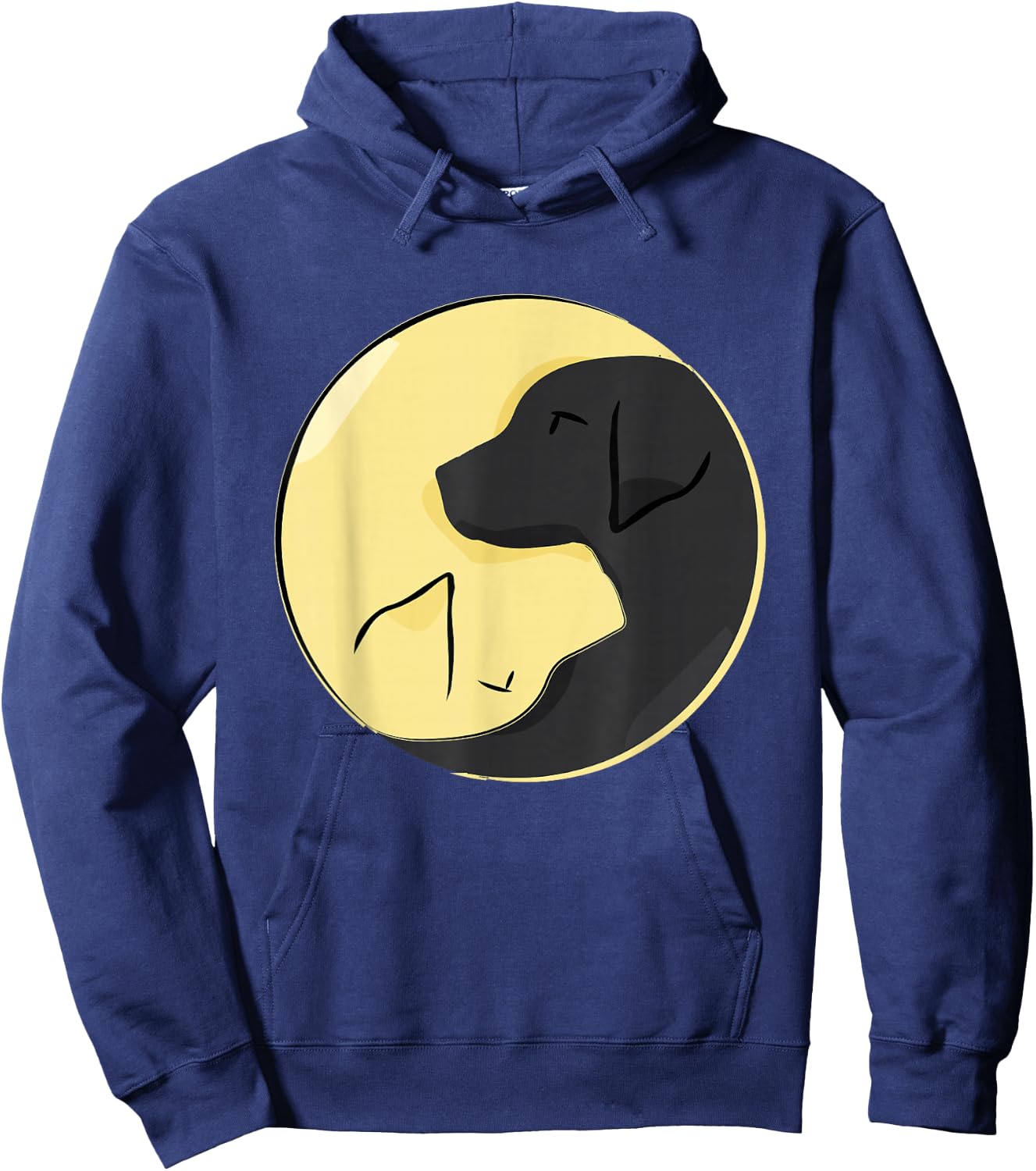 Labrador Yin Yang | Cute Yellow and Black Lab Shirt Hoodie - Hoodie | Navy