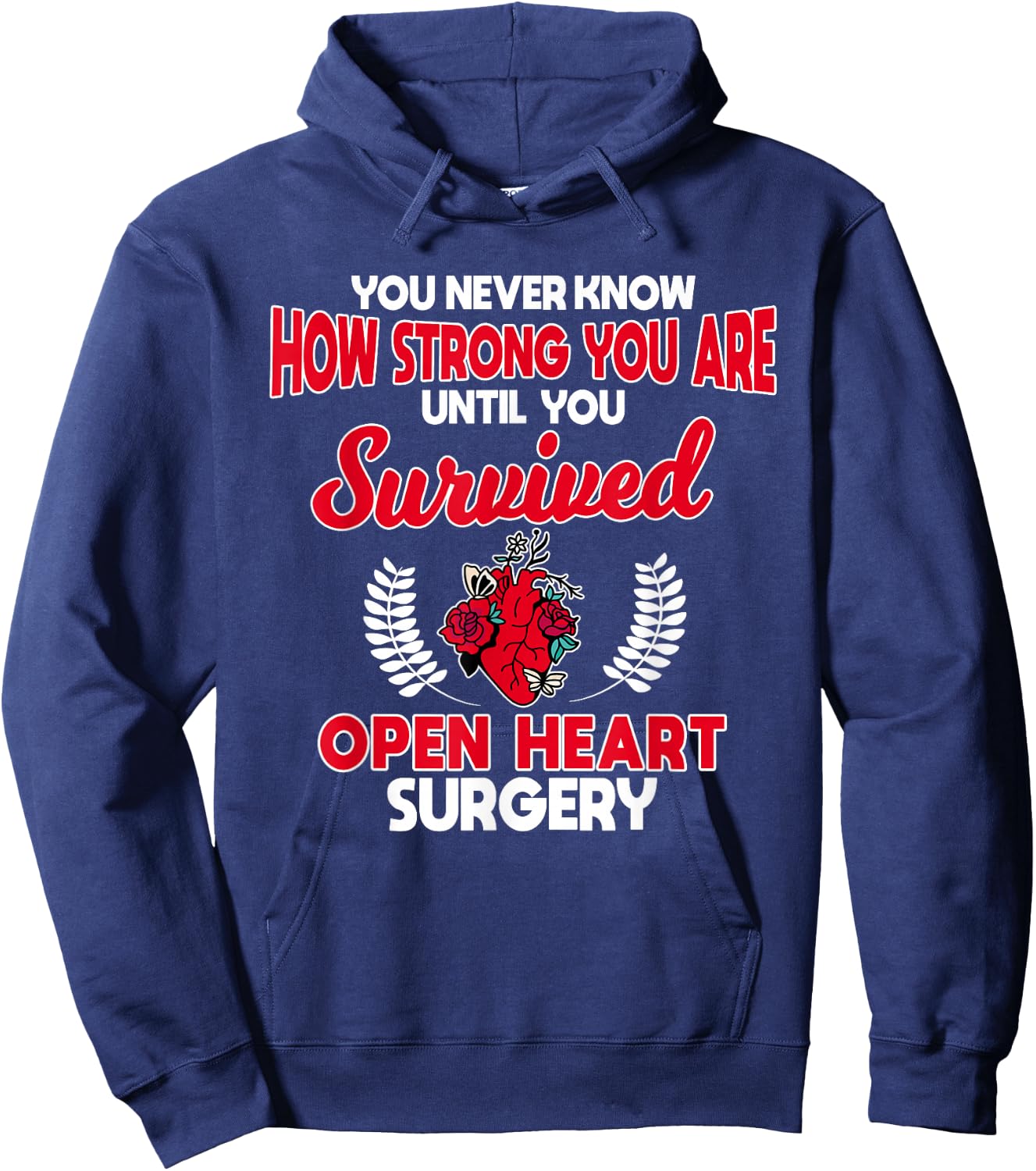 Open Heart Surgery Coronary Bypass Artery Stent Survivor Hoodie - Hoodie | Navy