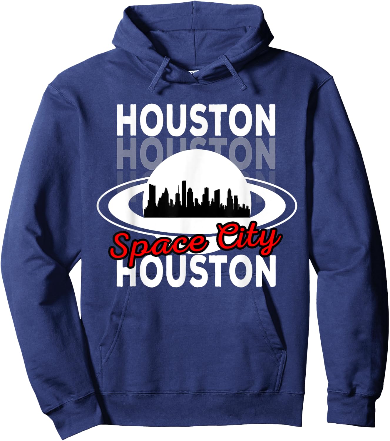 Houston Skyline Silhouette Houston Texas Space City Hoodie - Hoodie | Navy