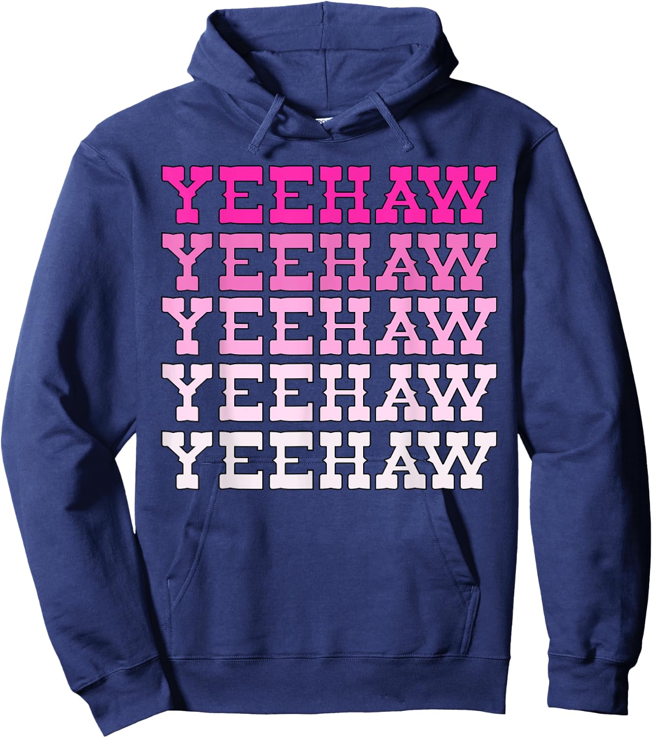 Hot Pink Wild West Western Rodeo Yeehaw Cowgirl Country Hoodie - Hoodie | Navy