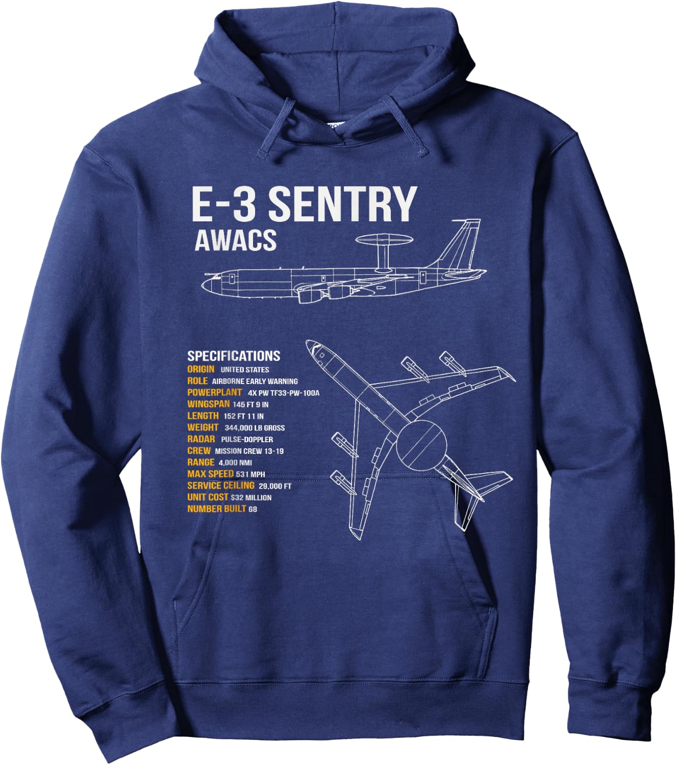 E-3 Sentry AWACS Hoodie - Hoodie | Navy