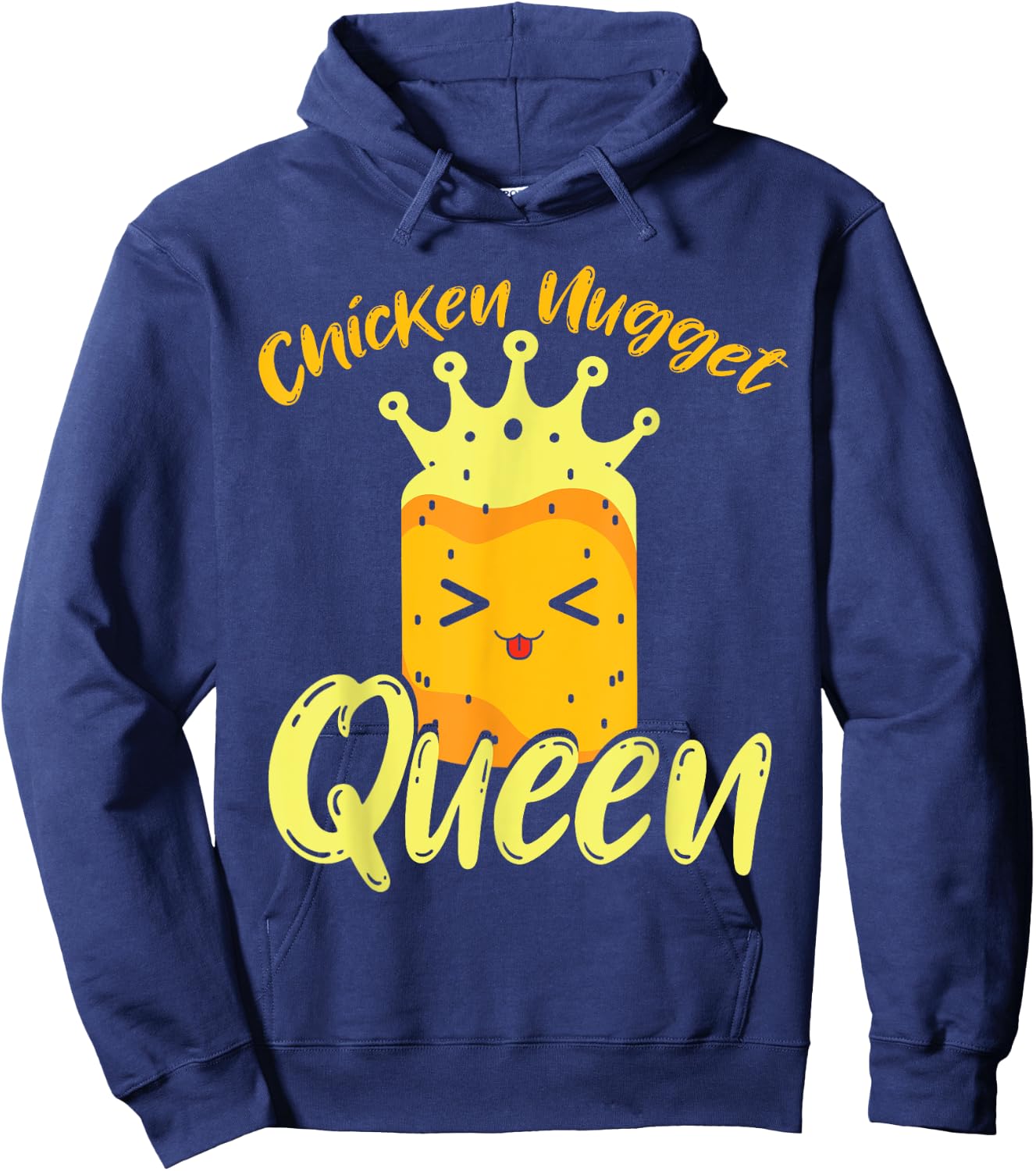 Crown Chicken Nugget Queen Women Kawaii Chicken Nuggets Hoodie - Hoodie | Navy