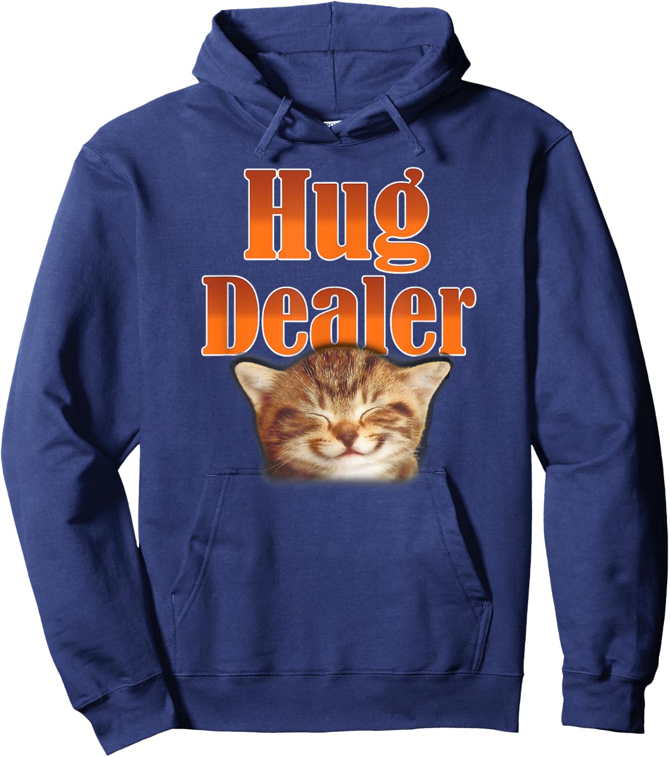 Funny Cat Hug Dealer Cute Kitty for Feline Fans Hoodie - Hoodie | Navy