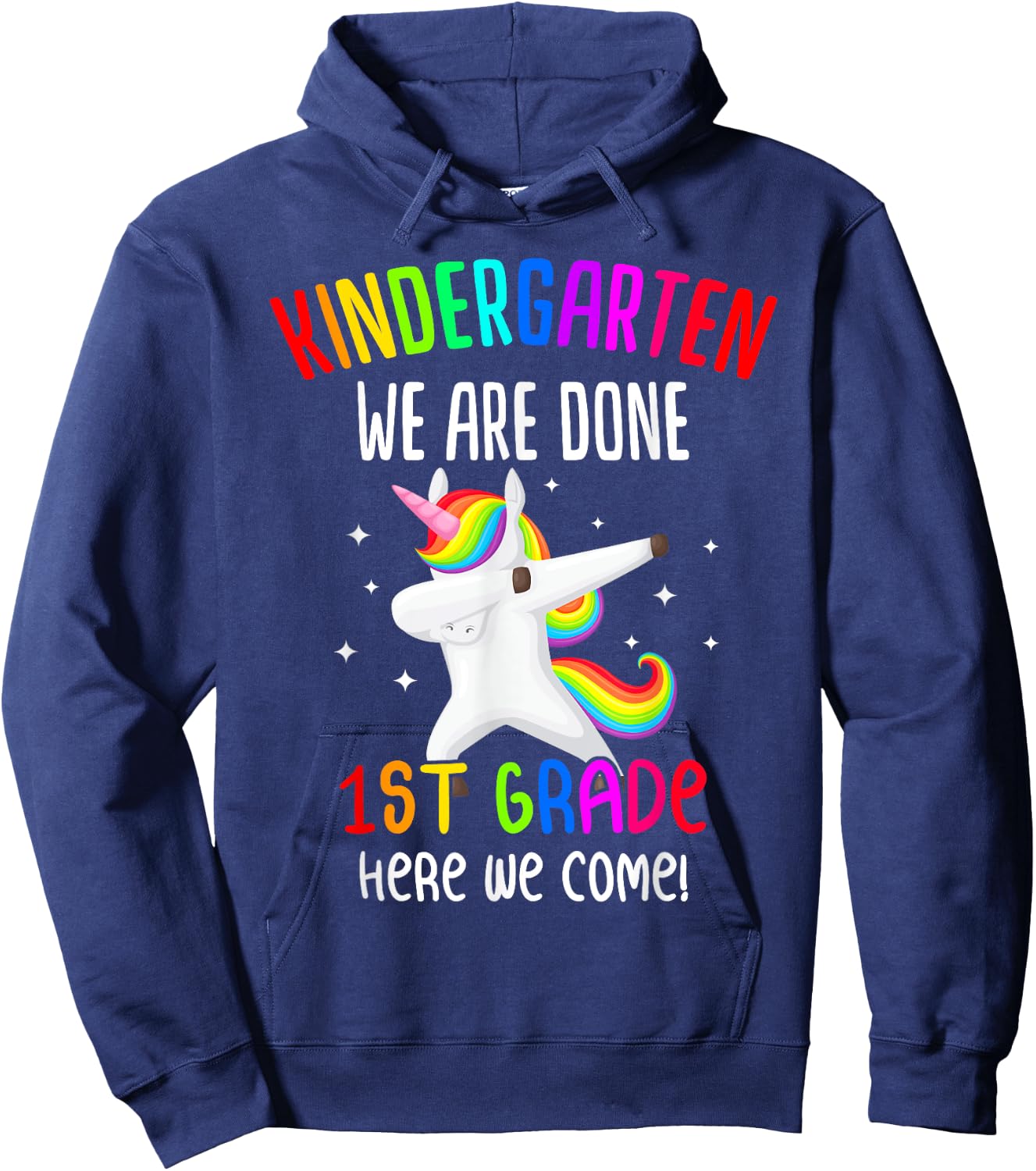 Kindergarten Graduation 1st Grade Unicorn Class of 2023 Girl Hoodie - Hoodie | Navy