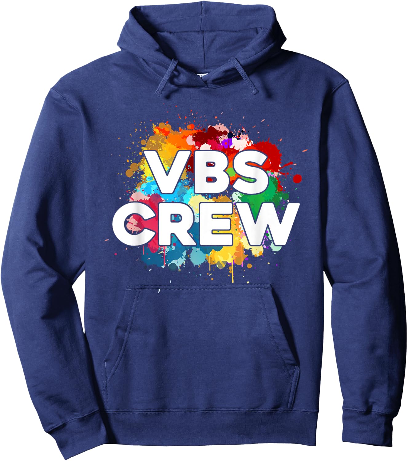 I Love VBS 2024 Crew Vacation Bible School Paint Splatter Hoodie - Hoodie | Navy