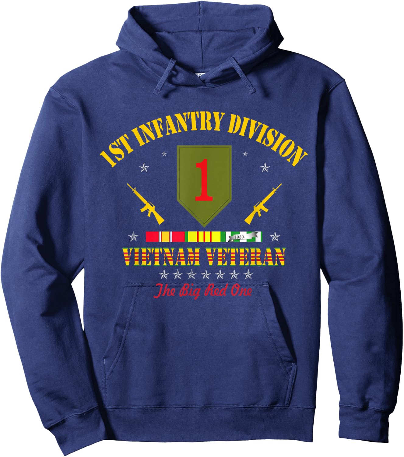 US Army 1st Infantry Division Vietnam Veteran Gift Hoodie - Hoodie | Navy