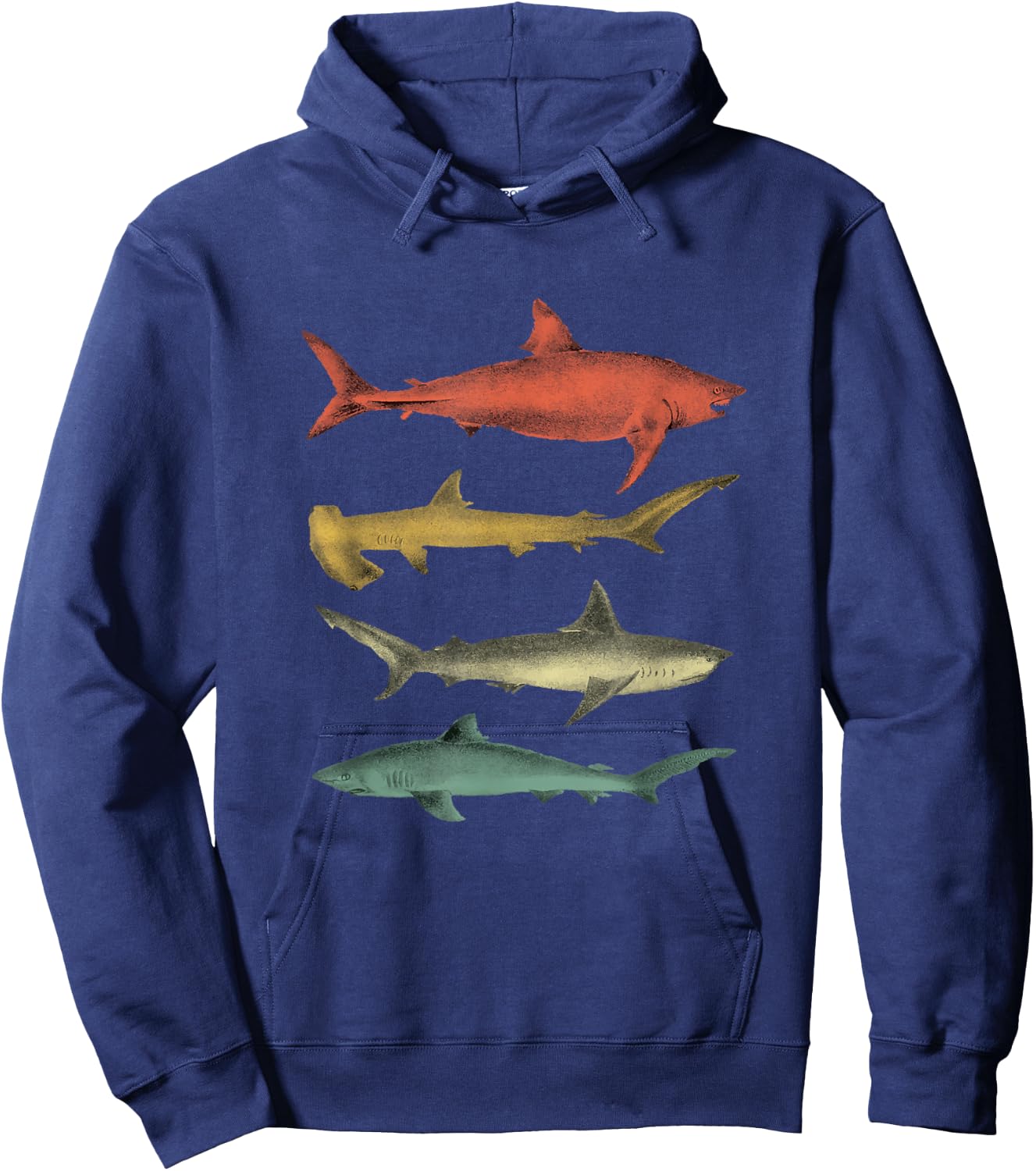 Shark Species Sharks White Shark Tiger Shark Bull Shark Hammer Shark Sea Hoodie - Hoodie | Navy