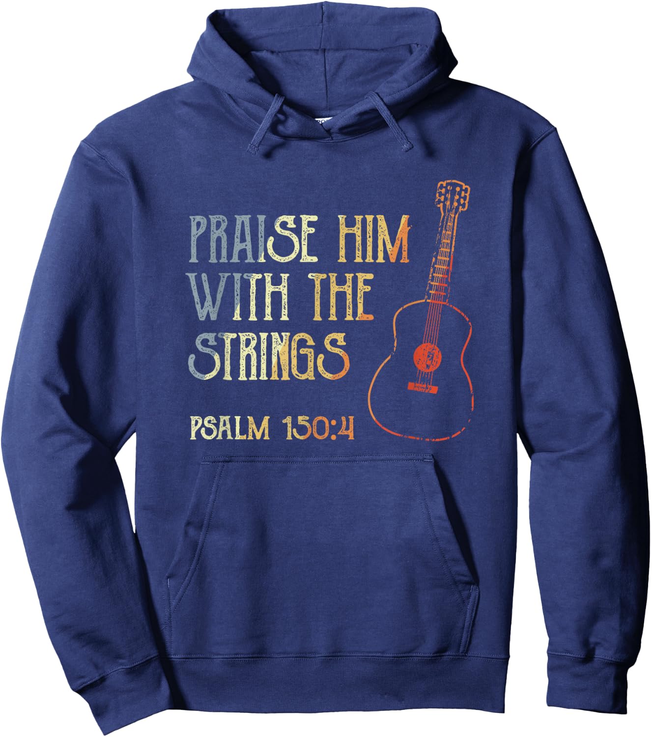 Guitarist Christian Music Guitar Player Bible Verse Hoodie - Hoodie | Navy