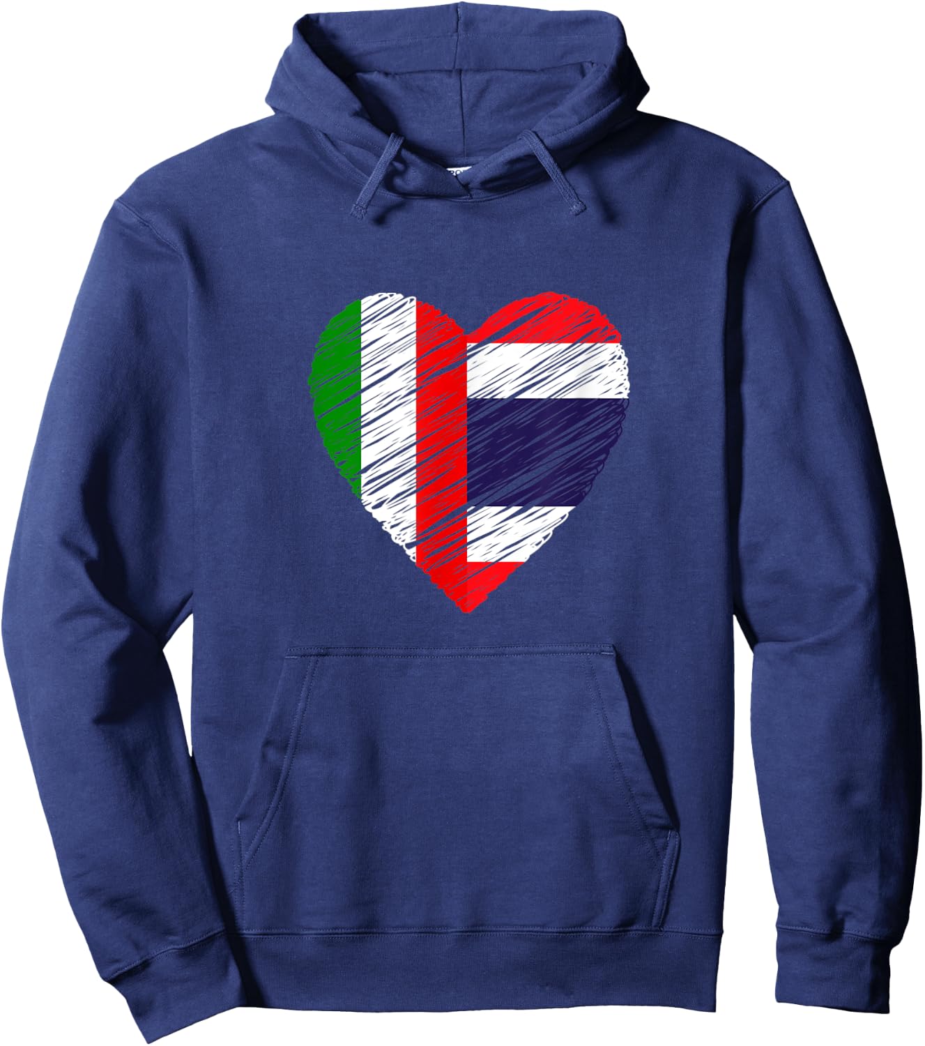 Thailand Italy Heart Italian Flag Thai Flag Love Heart Hoodie - Hoodie | Navy