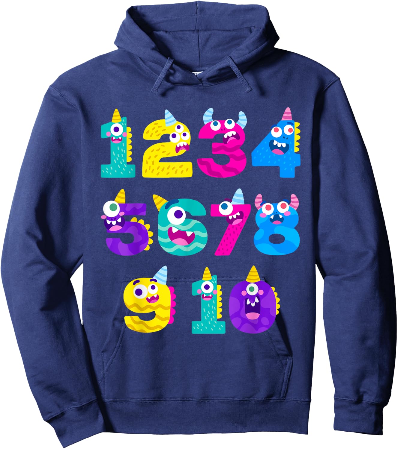 Funny Math Monster Numbers Learning | School Education Hoodie - Hoodie | Navy