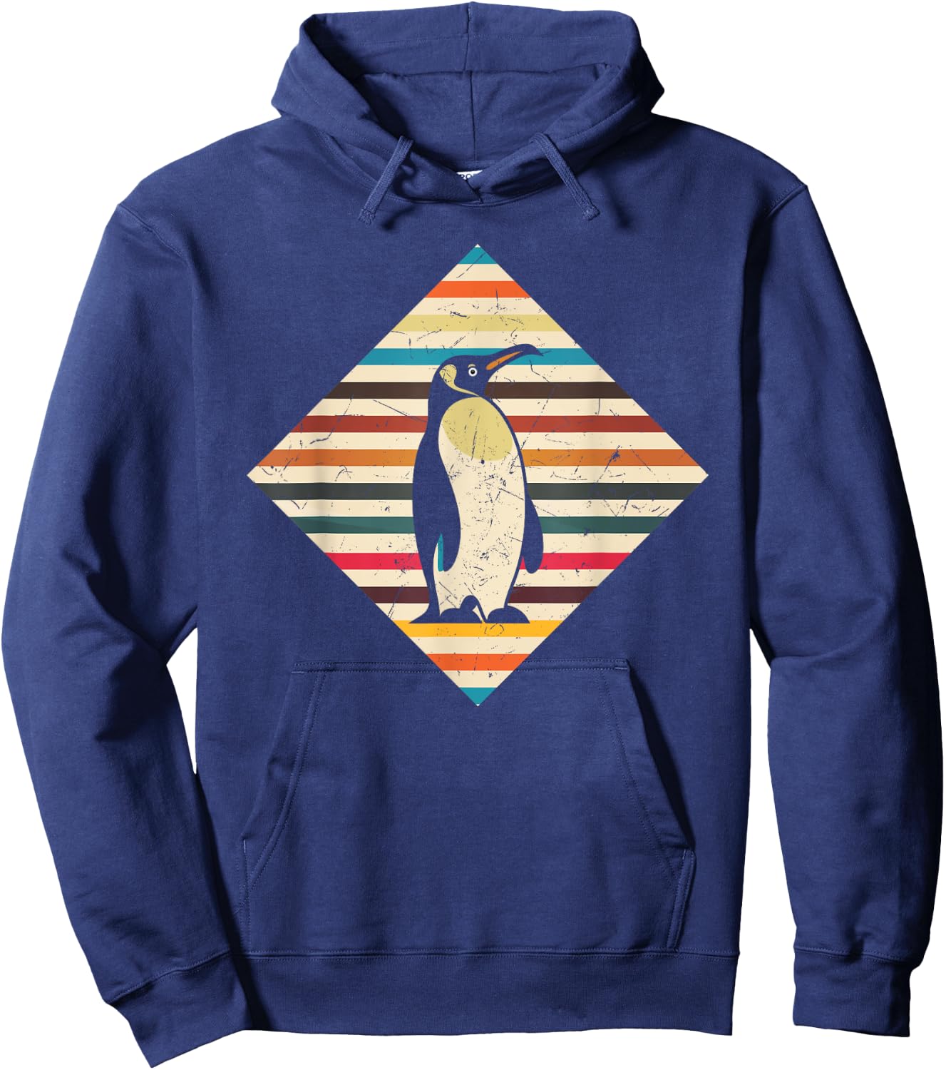 Vintage 80s & 90s Retro Style Penguin Hoodie - Hoodie | Navy