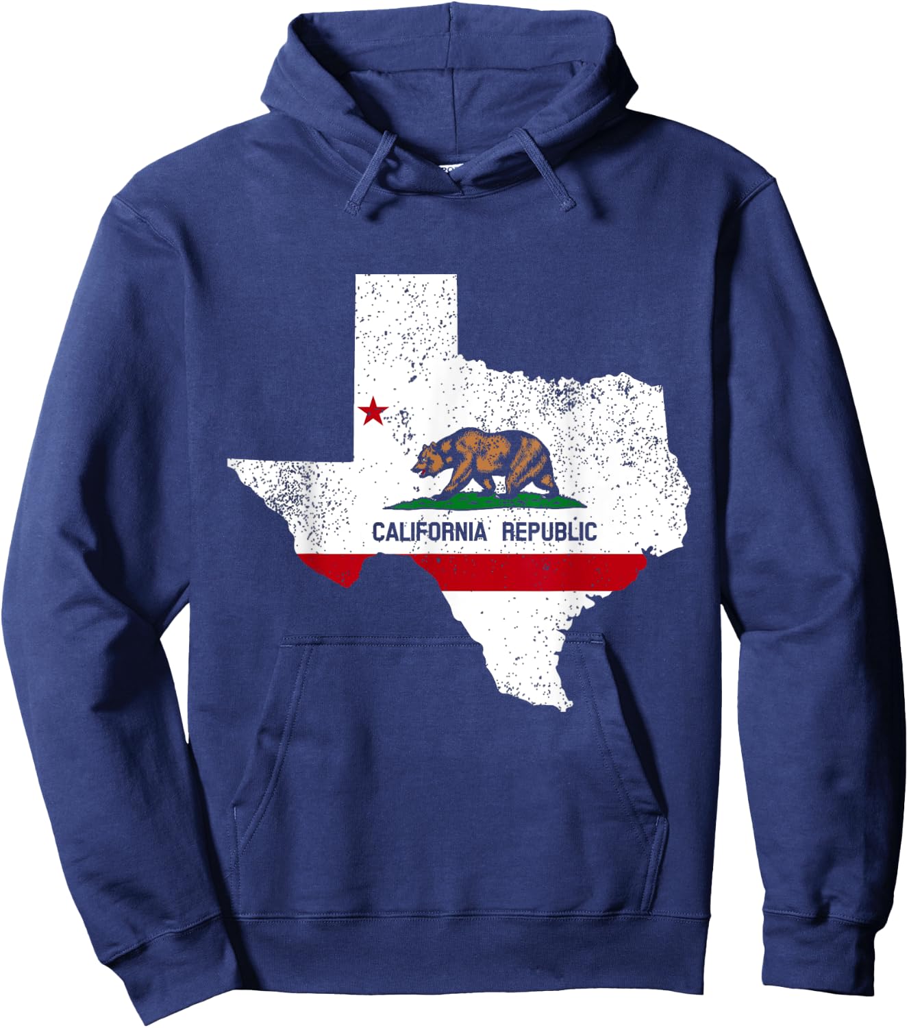 Texas California Flag - California Transplant Hoodie - Hoodie | Navy