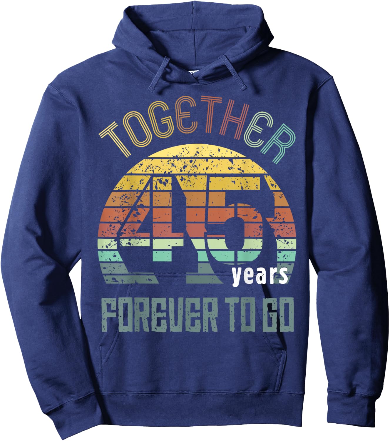 45th Years Wedding Anniversary Gifts For Couples Matching 45 Hoodie - Hoodie | Navy