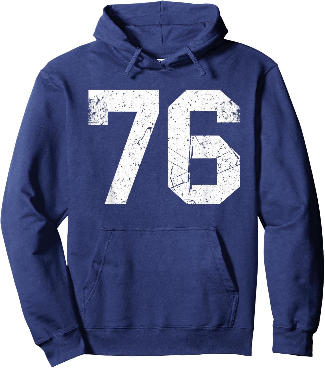 Vintage Sports Team Number #76 Hoodie - Hoodie | Navy