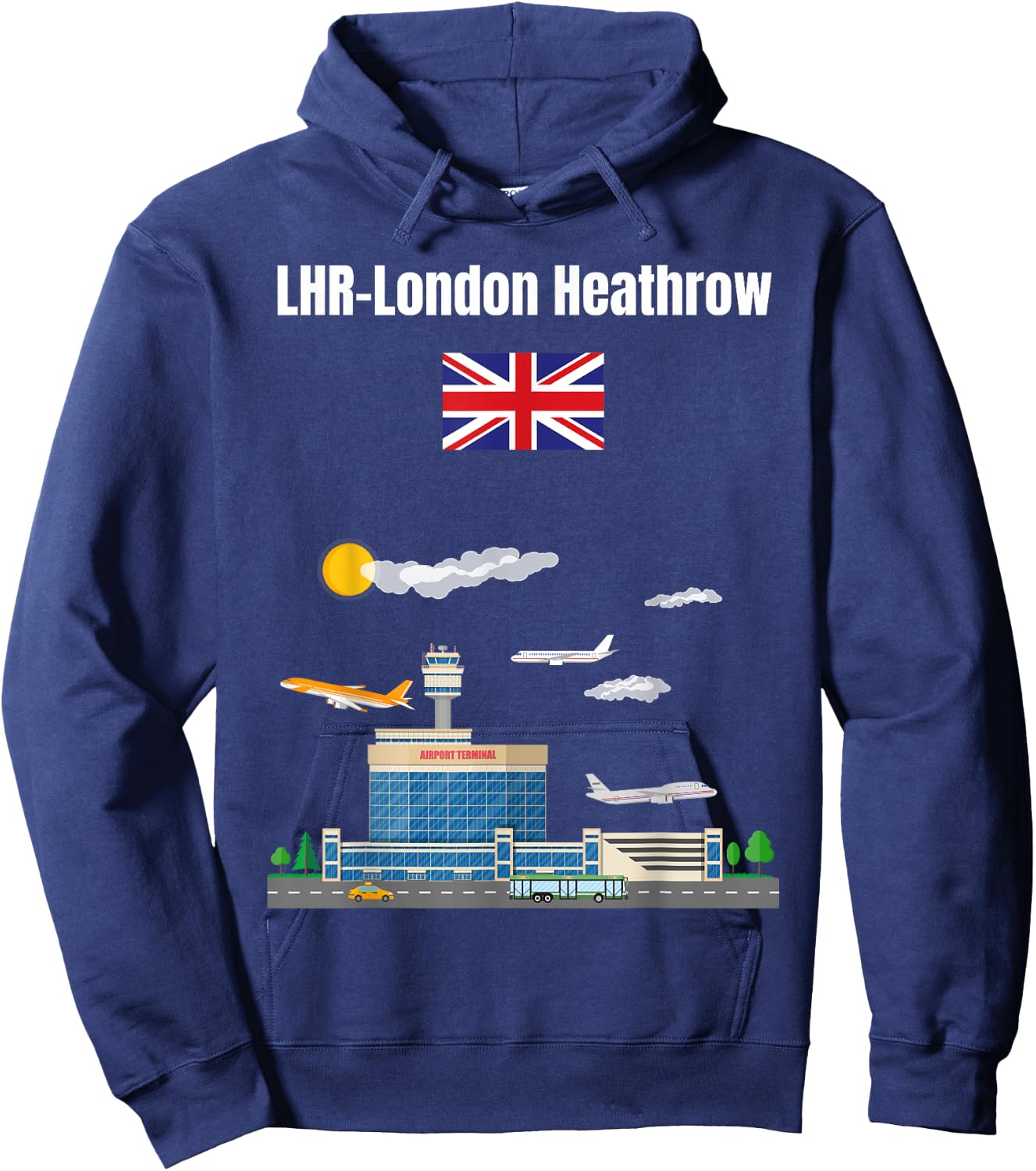 London Heathrow airport LHR airport nerd London souvenir Hoodie - Hoodie | Navy