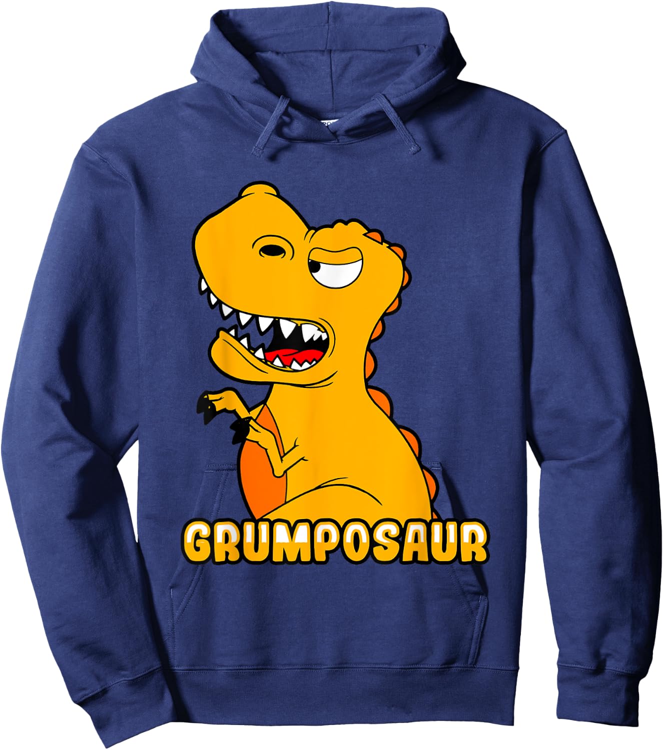 Grumpy Grumpo Dino fr Junge, Mdchen, Mann & Frau -Adults & Kids Black Short Sleeve Classic Fit Dinosaur-themed Hoodie - Hoodie | Navy