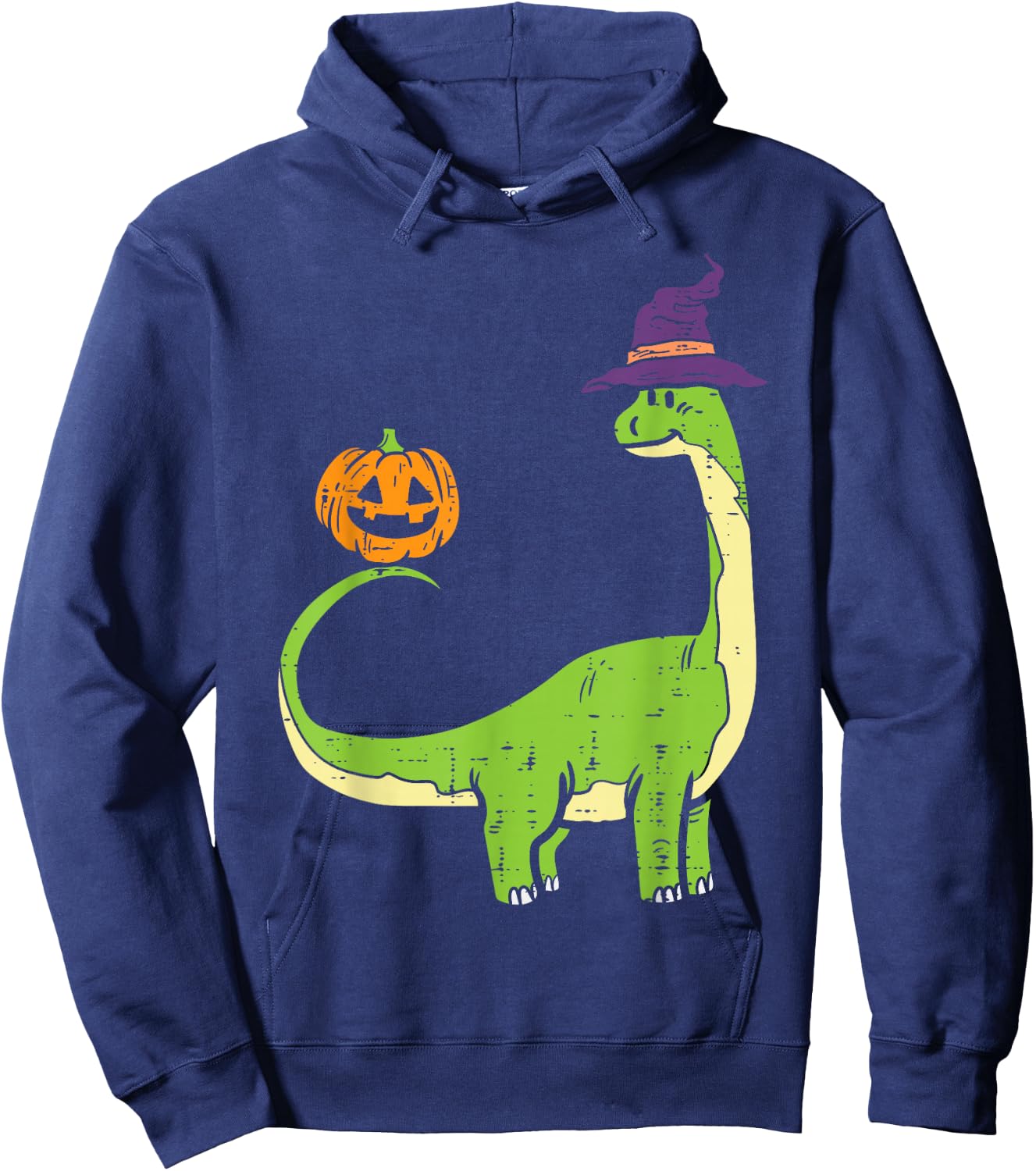 Brachiosaurus Witch Pumpkin Halloween Dinosaur Brontosaurus Hoodie - Hoodie | Navy