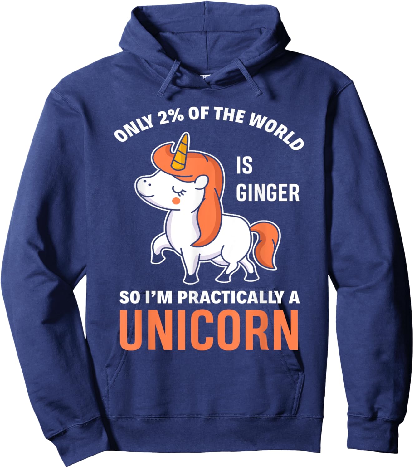 Funny Redhead Unicorn Ginger Woman Girls Gift Hoodie - Hoodie | Navy