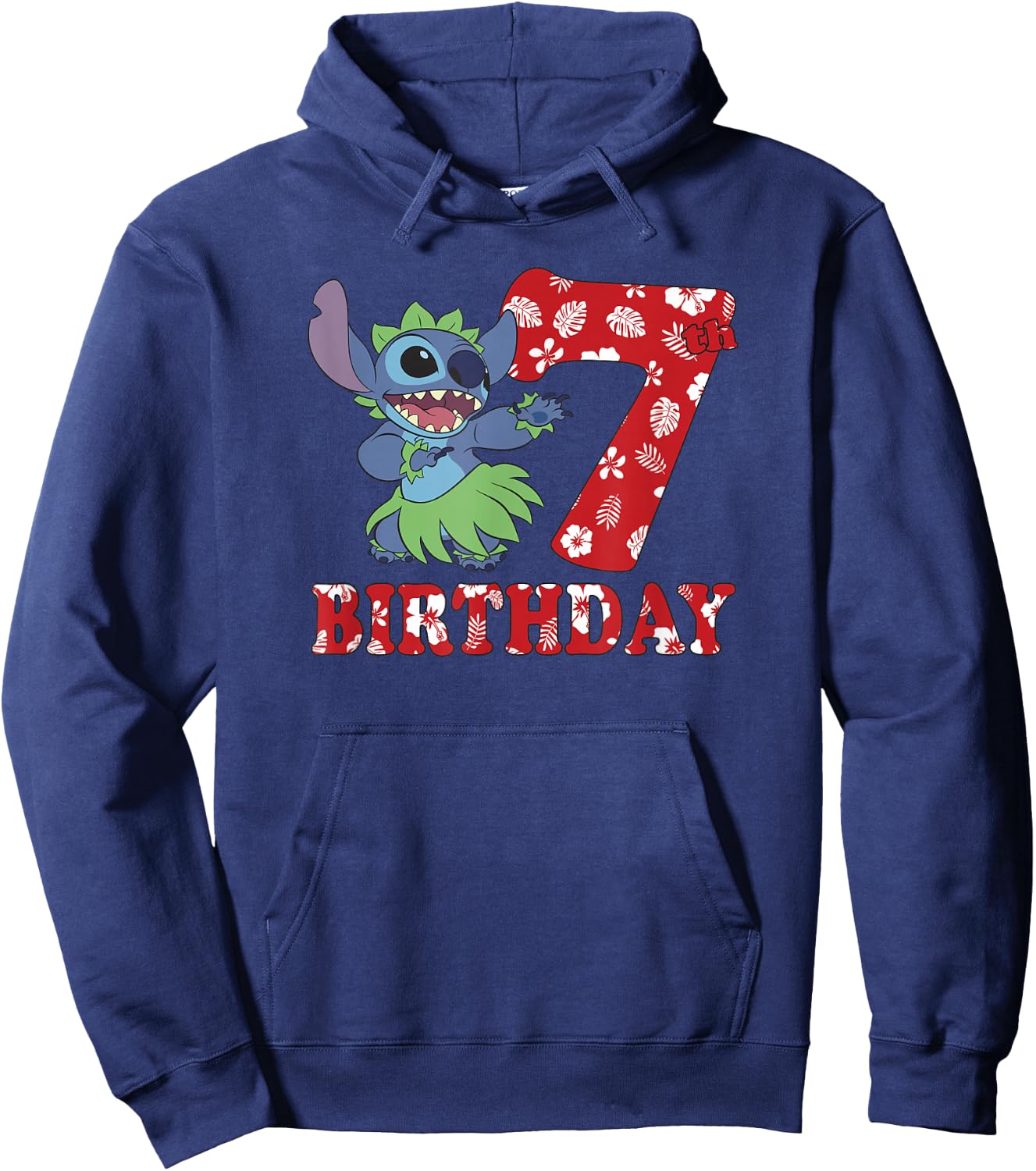 Disney Lilo & Stitch 7th Birthday Stitch Hula Dancer Hoodie - Hoodie | Navy