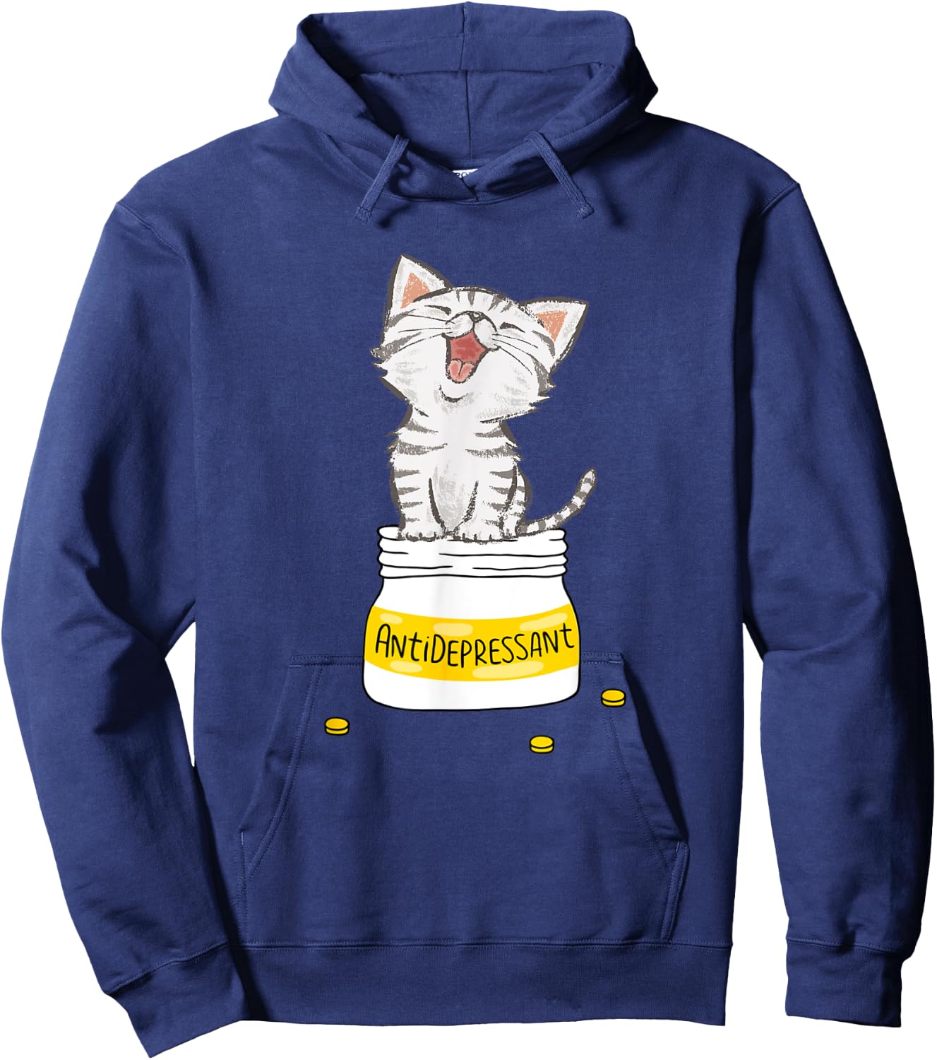 Anti Depressant Cat Lovely Cat Antidepressants Women Hoodie - Hoodie | Navy
