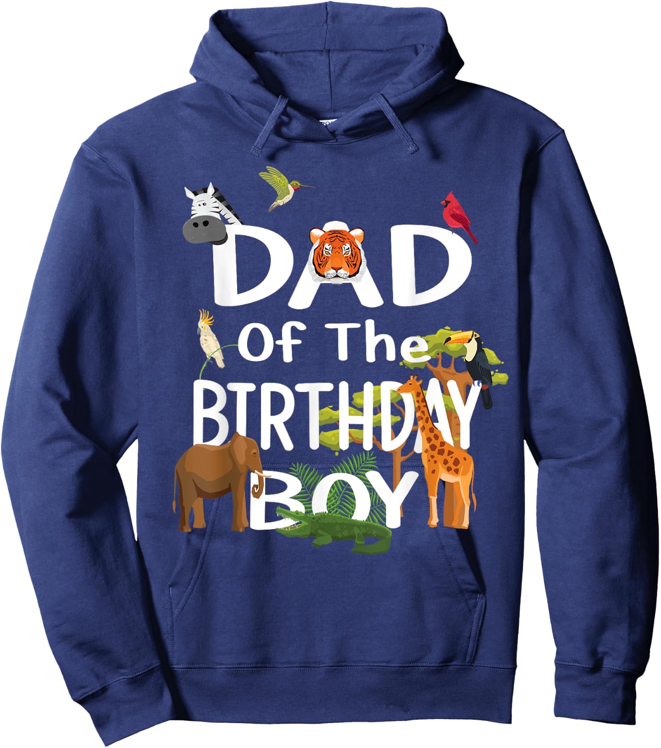 Dad Of The Birthday Boy Zoo Theme Animal Party Hoodie - Hoodie | Navy