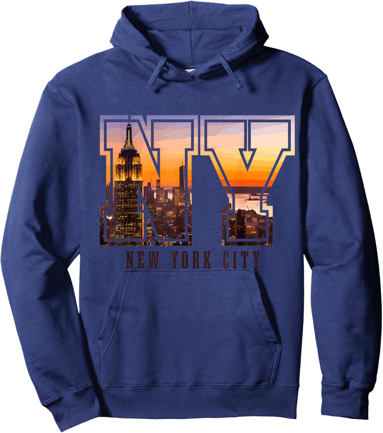 New York City NYC NY Skyline USA America Souvenir Gift Hoodie - Hoodie | Navy