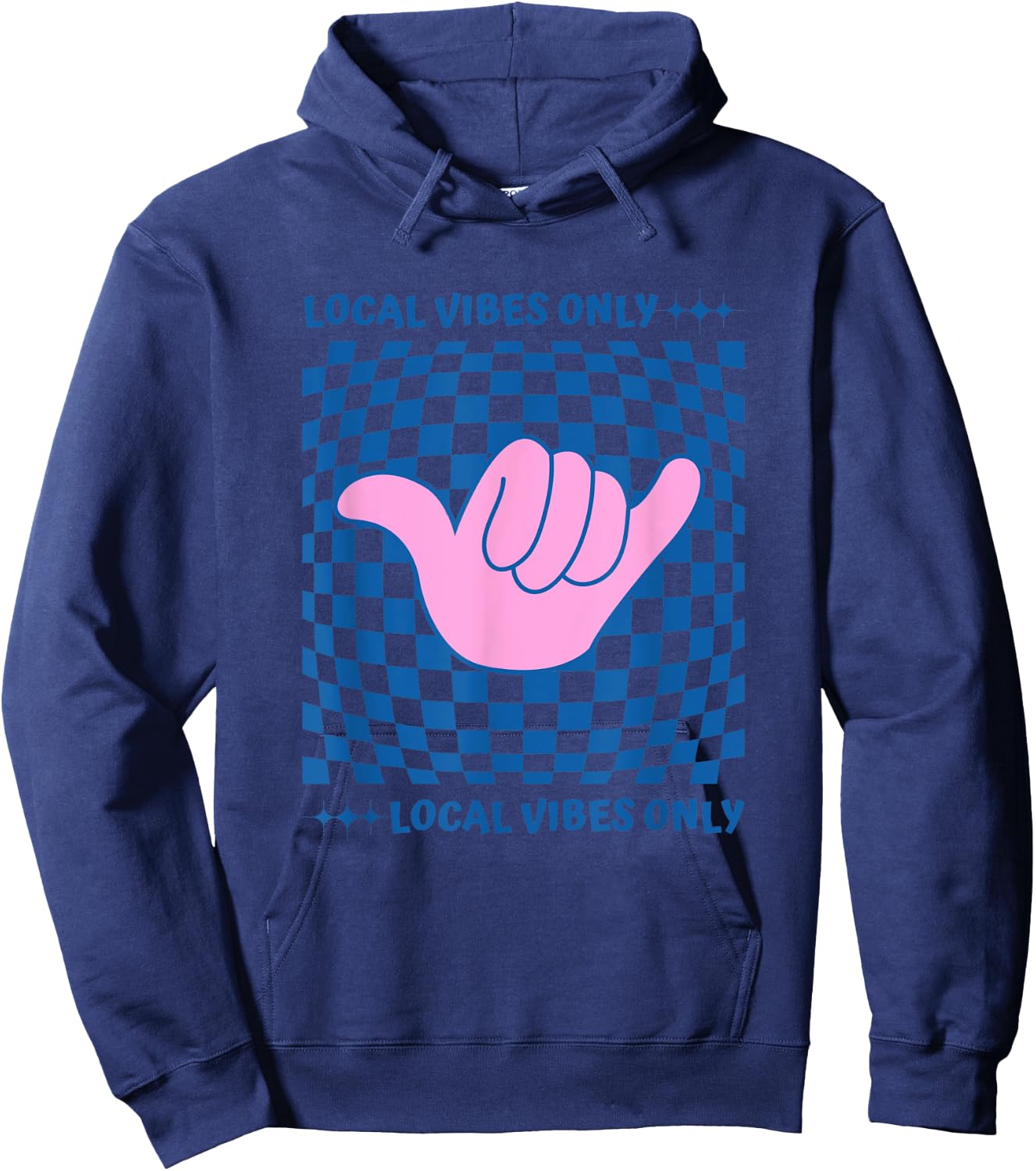 Local Vibes Only Hawaiian Shaka Beach Hoodie - Hoodie | Navy