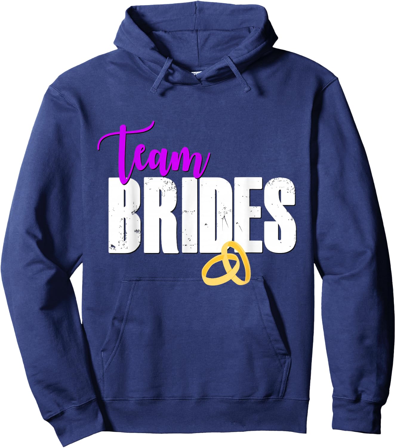 Team Brides Shirt Lesbian Wedding Gay Pride LGBTQ Bride Gift Hoodie - Hoodie | Navy