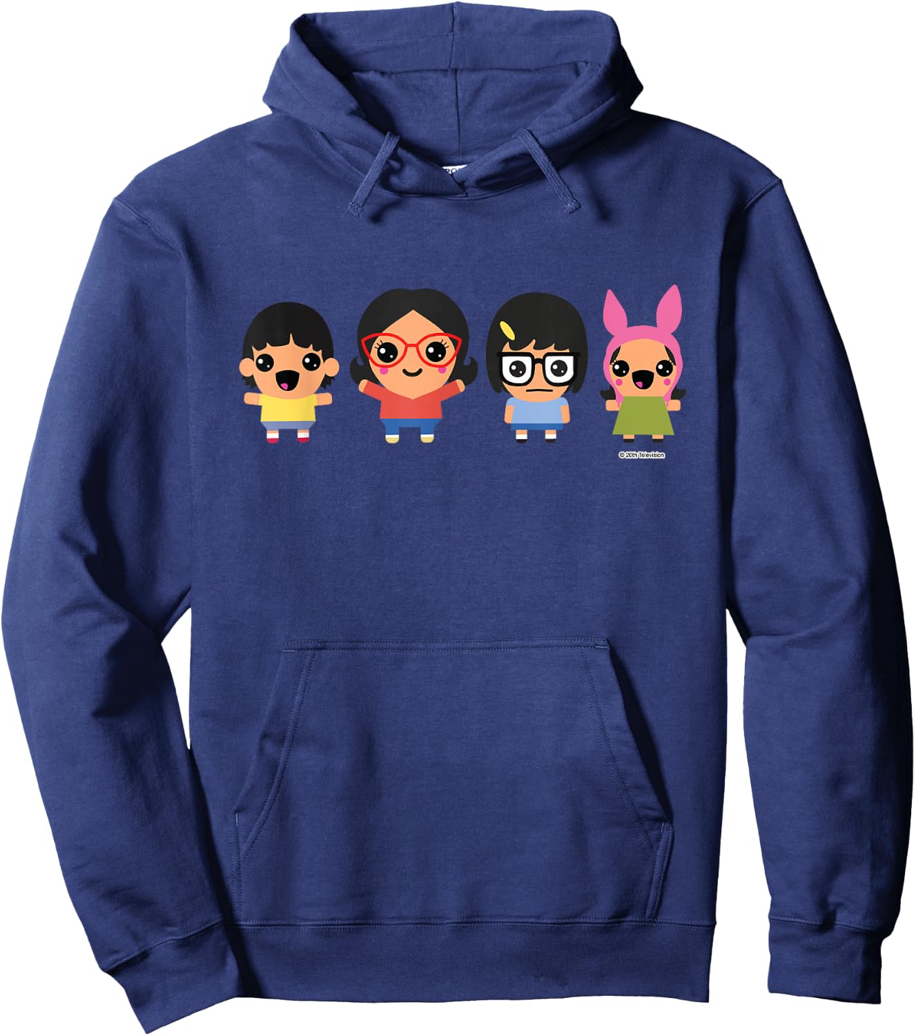 Bob's Burgers Chibi Kawaii Linda Gene Tina and Louise Hoodie - Hoodie | Navy