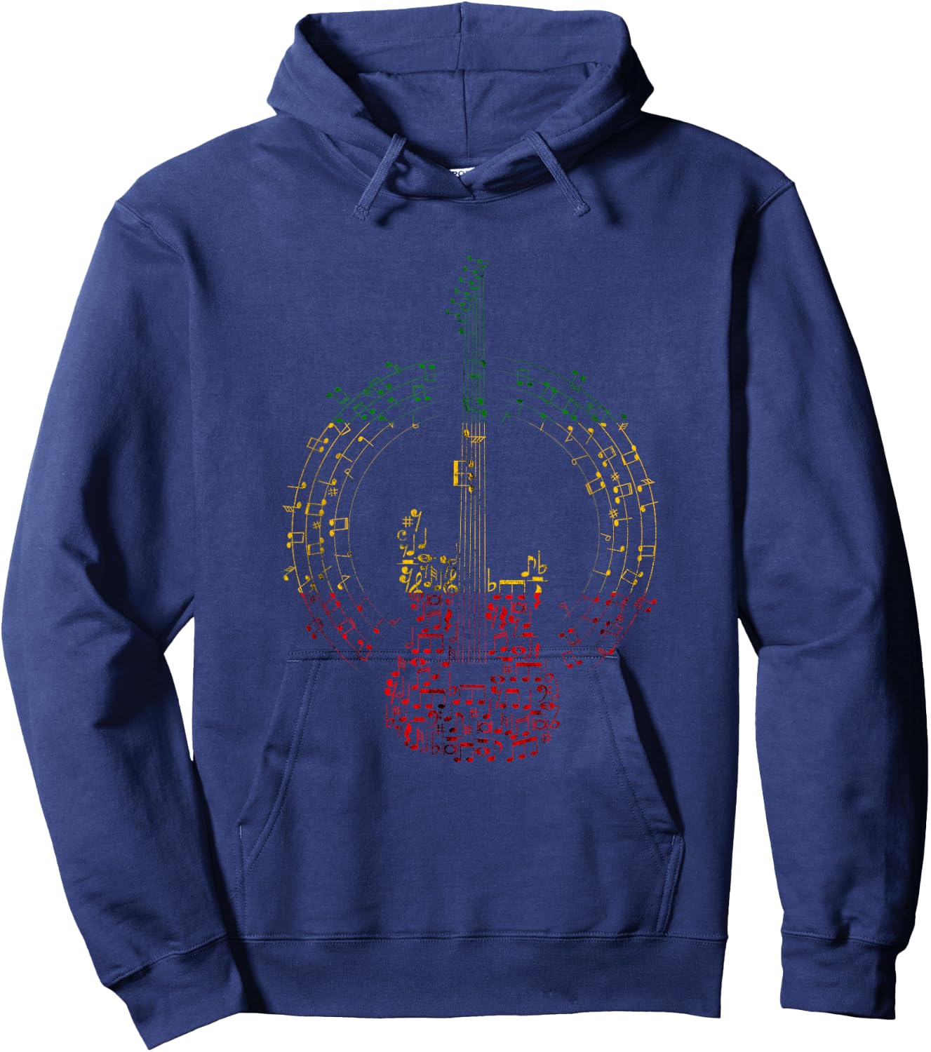 Reggaeton Guitar Rastafarian Music Note Rasta Reggae Hoodie - Hoodie | Navy