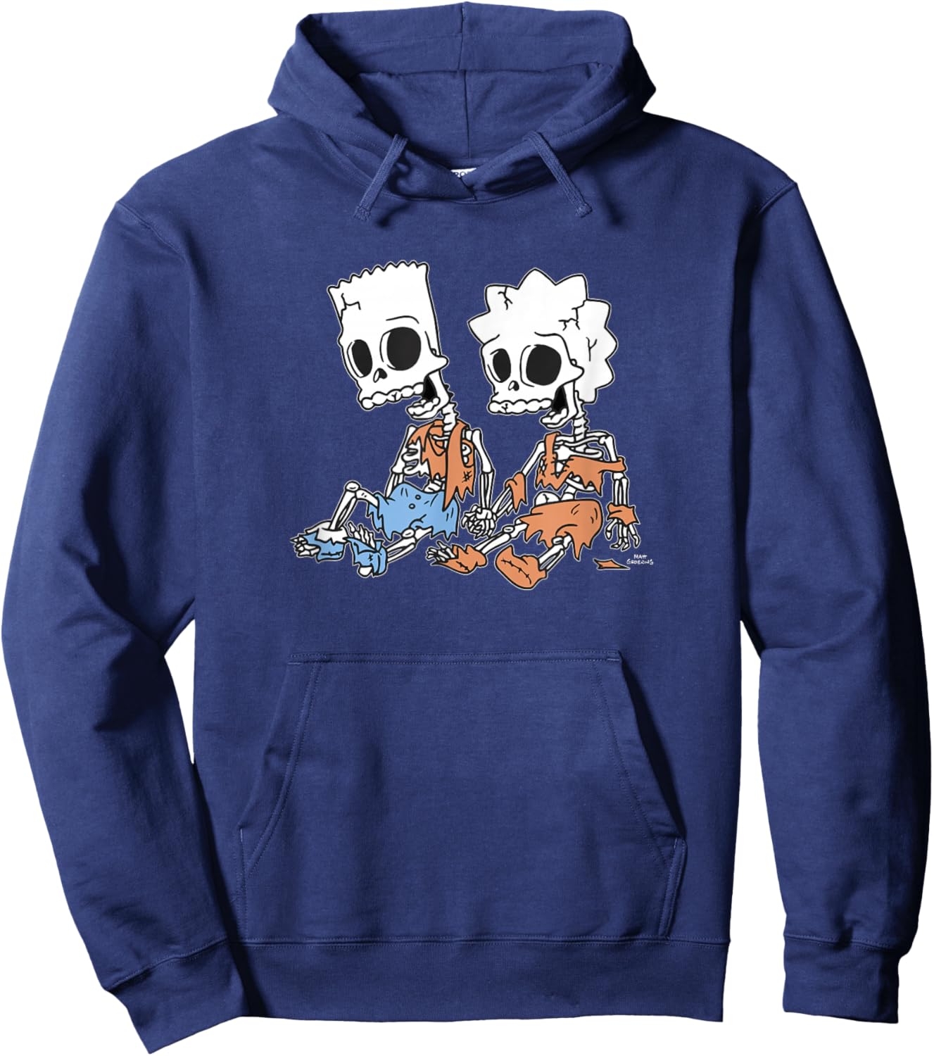 The Simpsons Bart & Lisa Skeletons C2 Small Hoodie - Hoodie | Navy