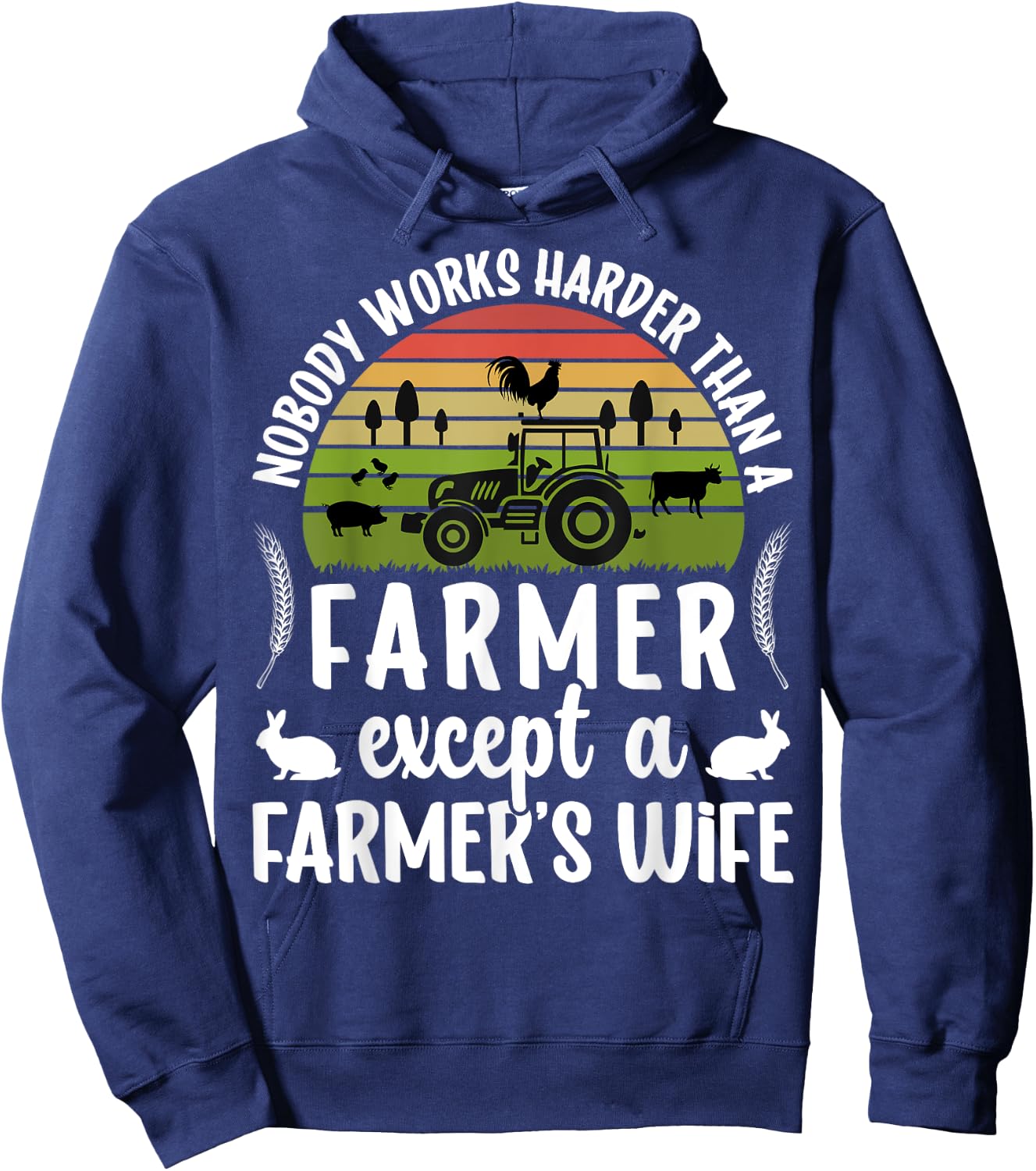 Farmer's Wife Farm Wife Of A Farmer Wife Hoodie - Hoodie | Navy