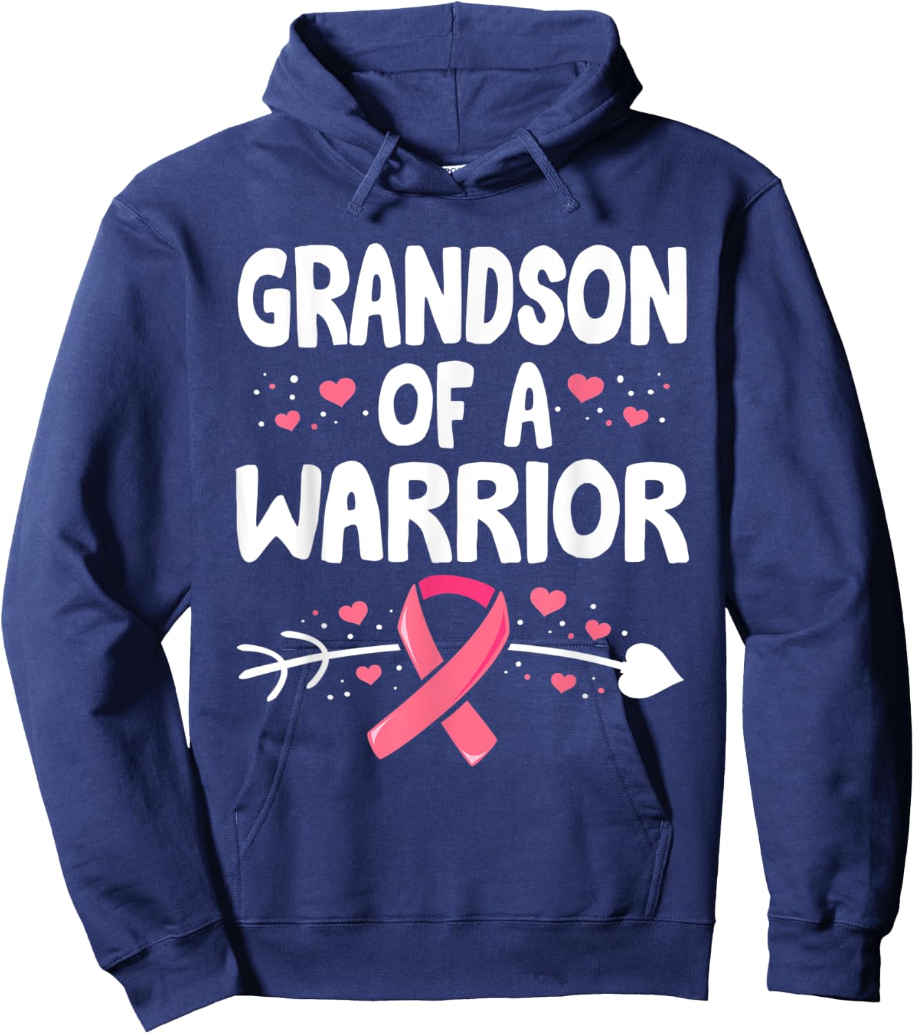 Breast Cancer GrandMa Shirt, Family Support Squad Hoodie - Hoodie | Navy