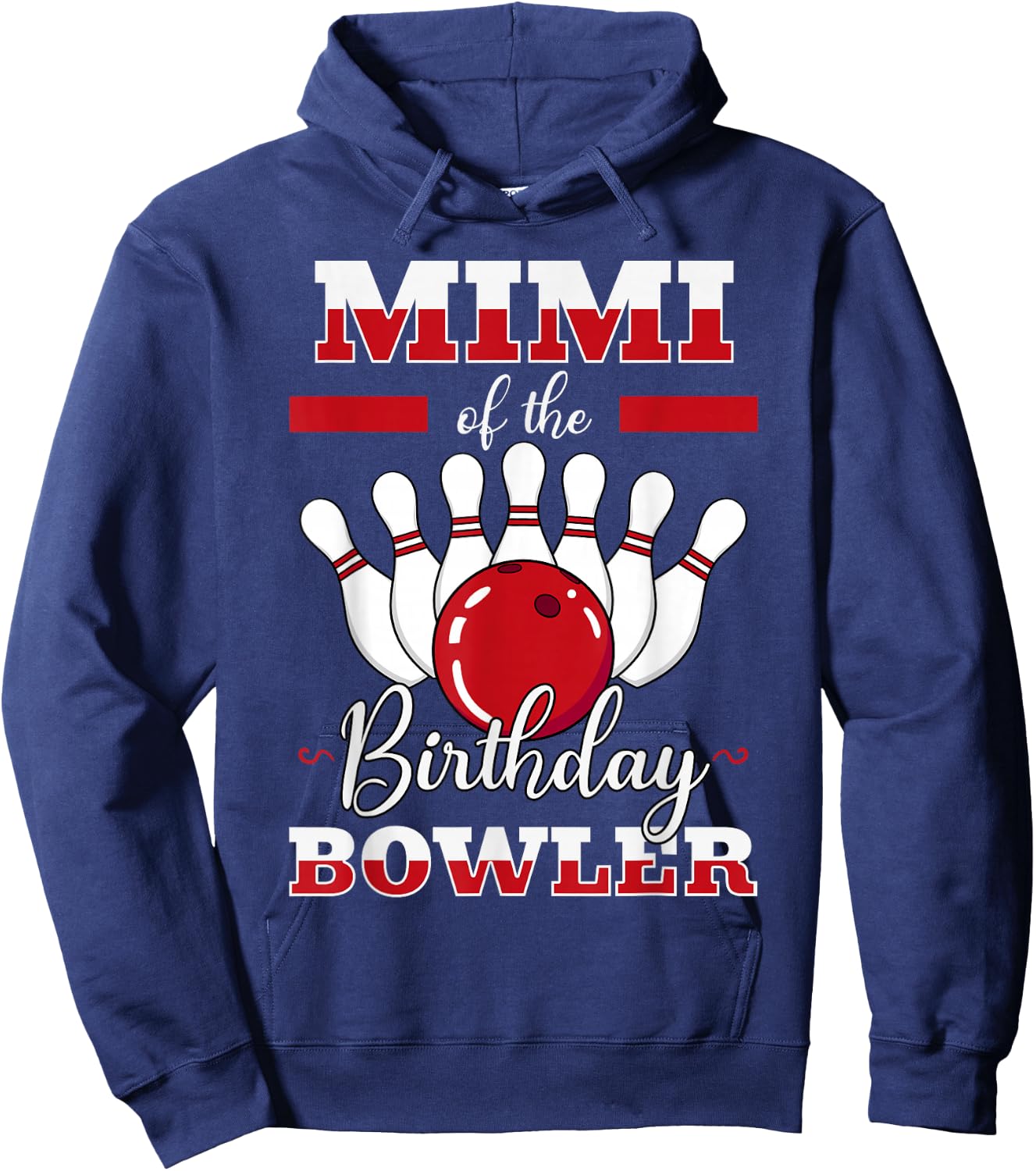 Mimi Of The Birthday Bowler Bday Bowling Party Celebration Hoodie - Hoodie | Navy