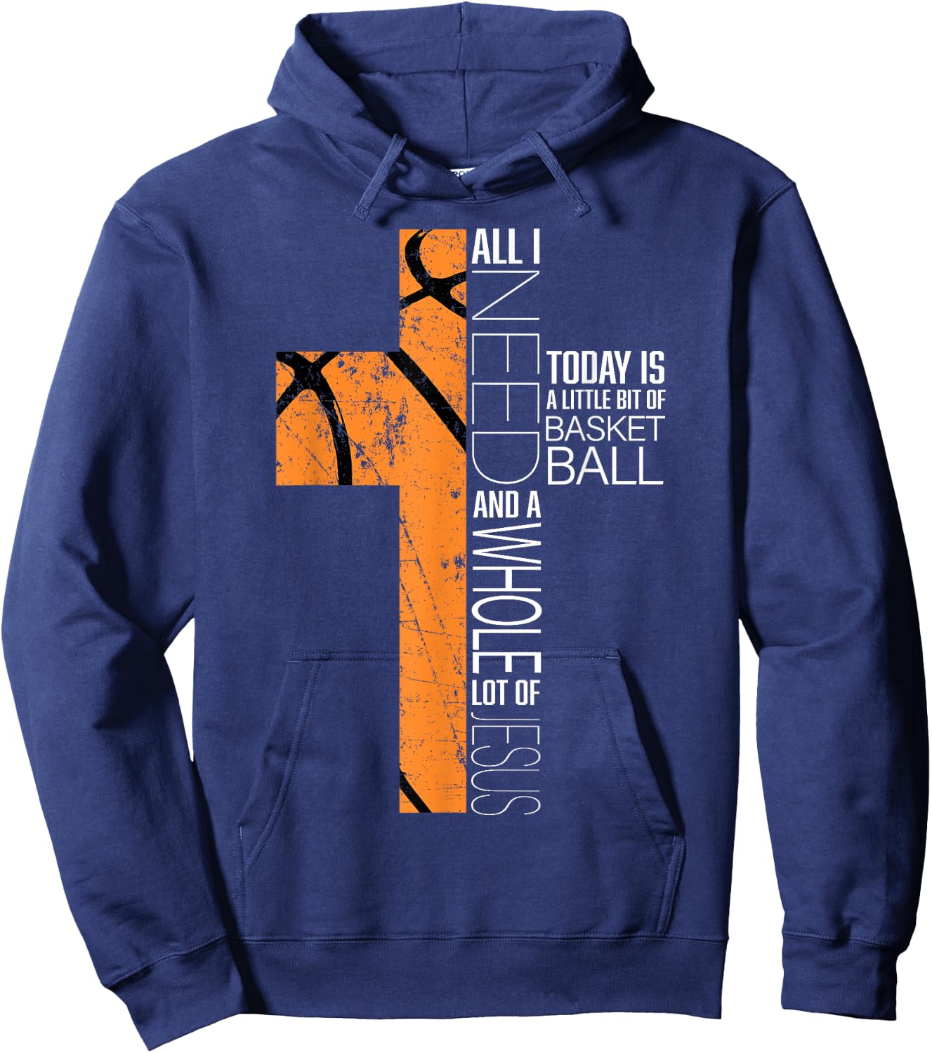 Basketball Christian Gifts Funny Sayings Religious Kids Him Hoodie - Hoodie | Navy