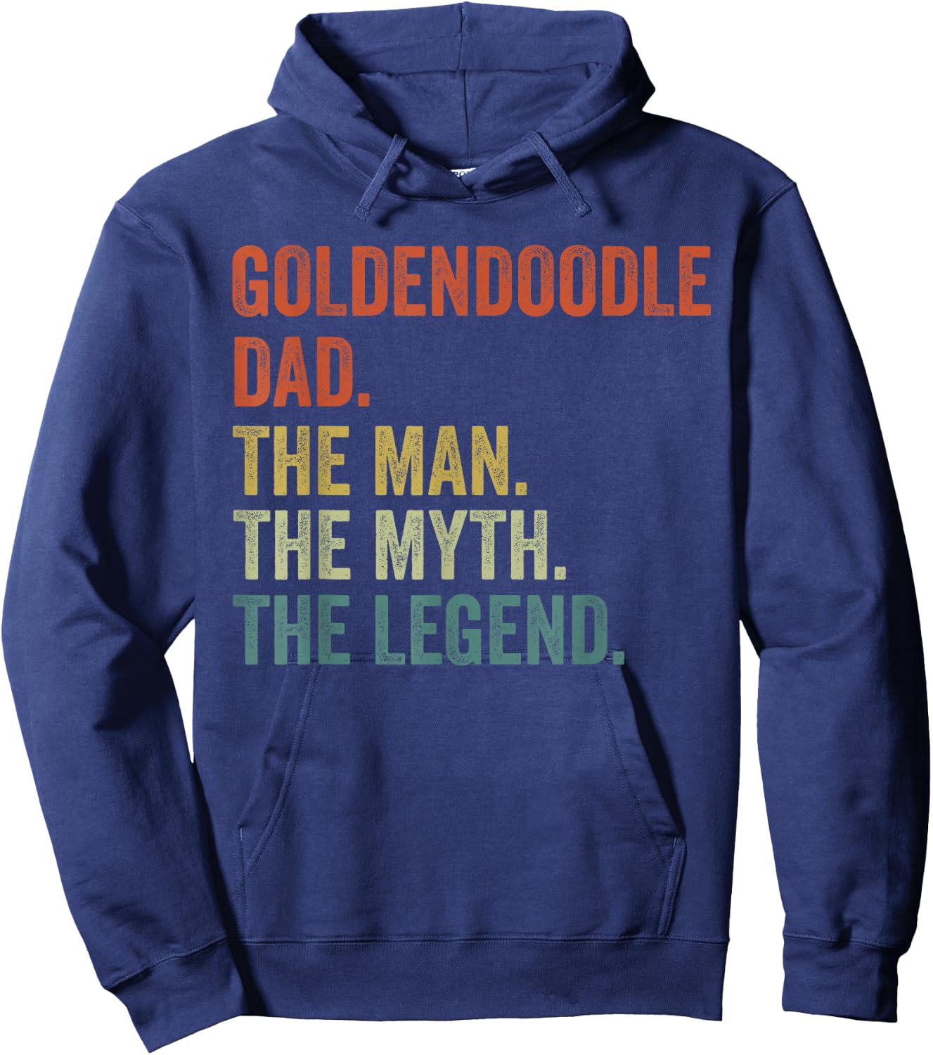 Men Vintage Dog Dad Man Myth Legend Shirt, Golden Doodle Dad Hoodie - Hoodie | Navy