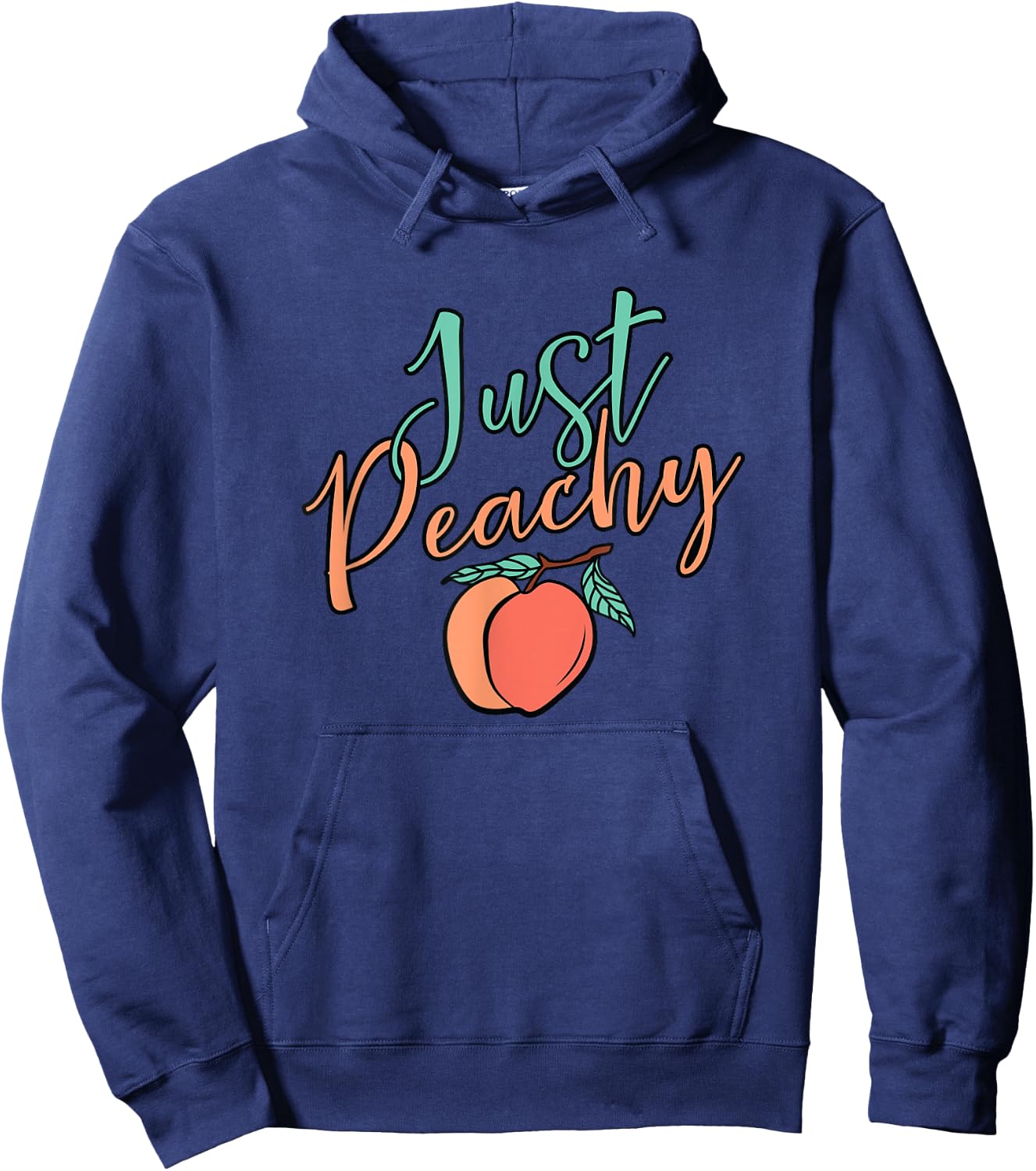 Cool Summer Fruit Retro Just Peachy & keep it Peachy Graphic Women Hoodie - Hoodie | Navy