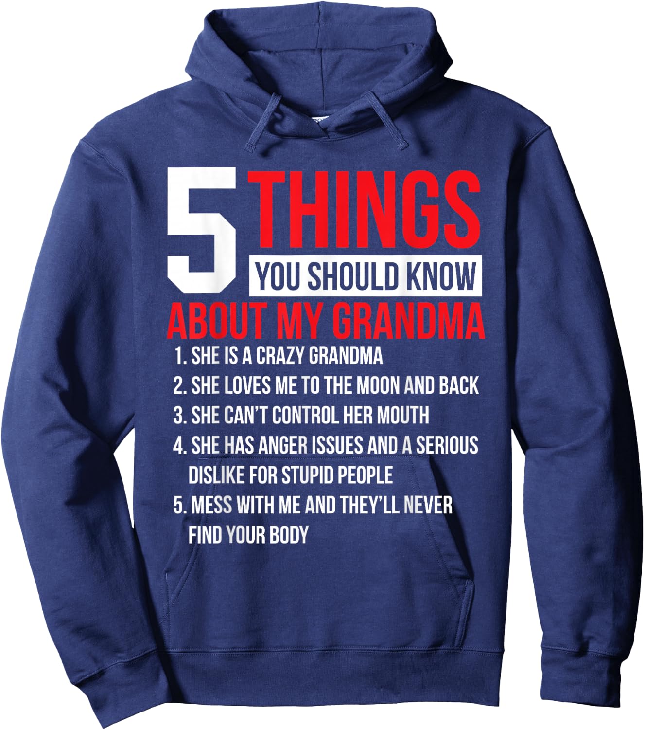 5 Things Should Know About My Grandma Grandmother Hoodie - Hoodie | Navy