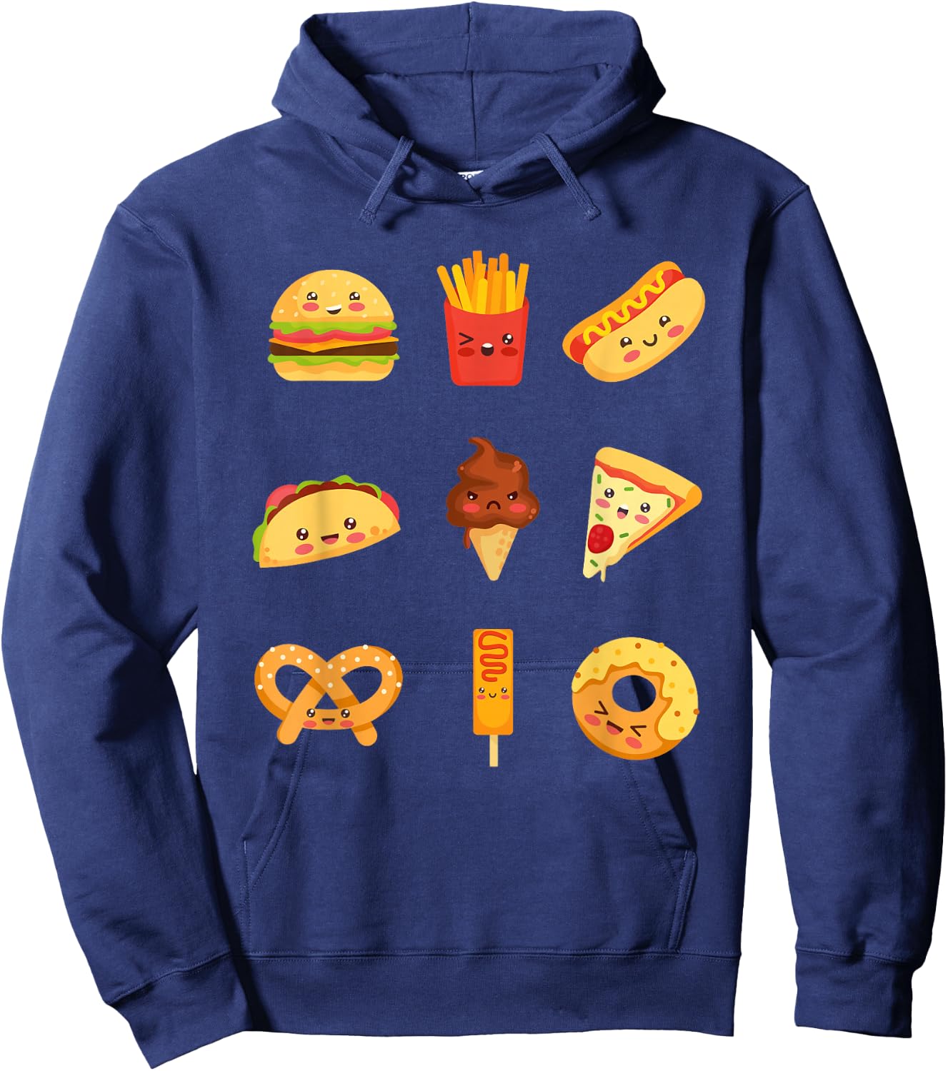 Cute Kawaii food collection for food lovers Hoodie - Hoodie | Navy