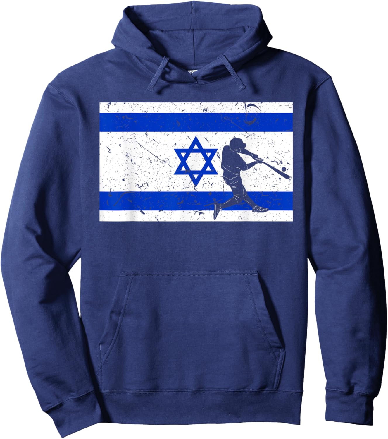 Vintage Baseball League Israel Flag National Team Player Hoodie - Hoodie | Navy