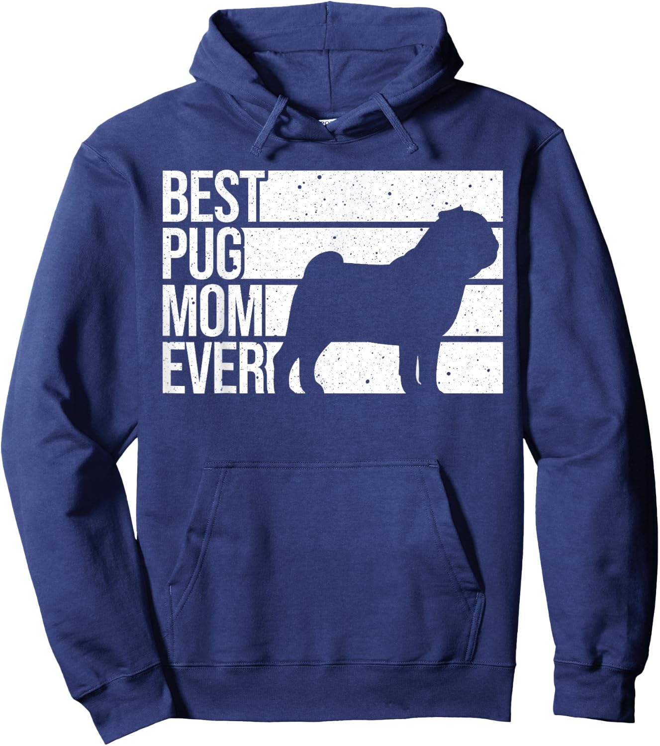 Cute Pug Art For Mom Women Breed Pet Dog Puppy Pug Lovers Hoodie - Hoodie | Navy