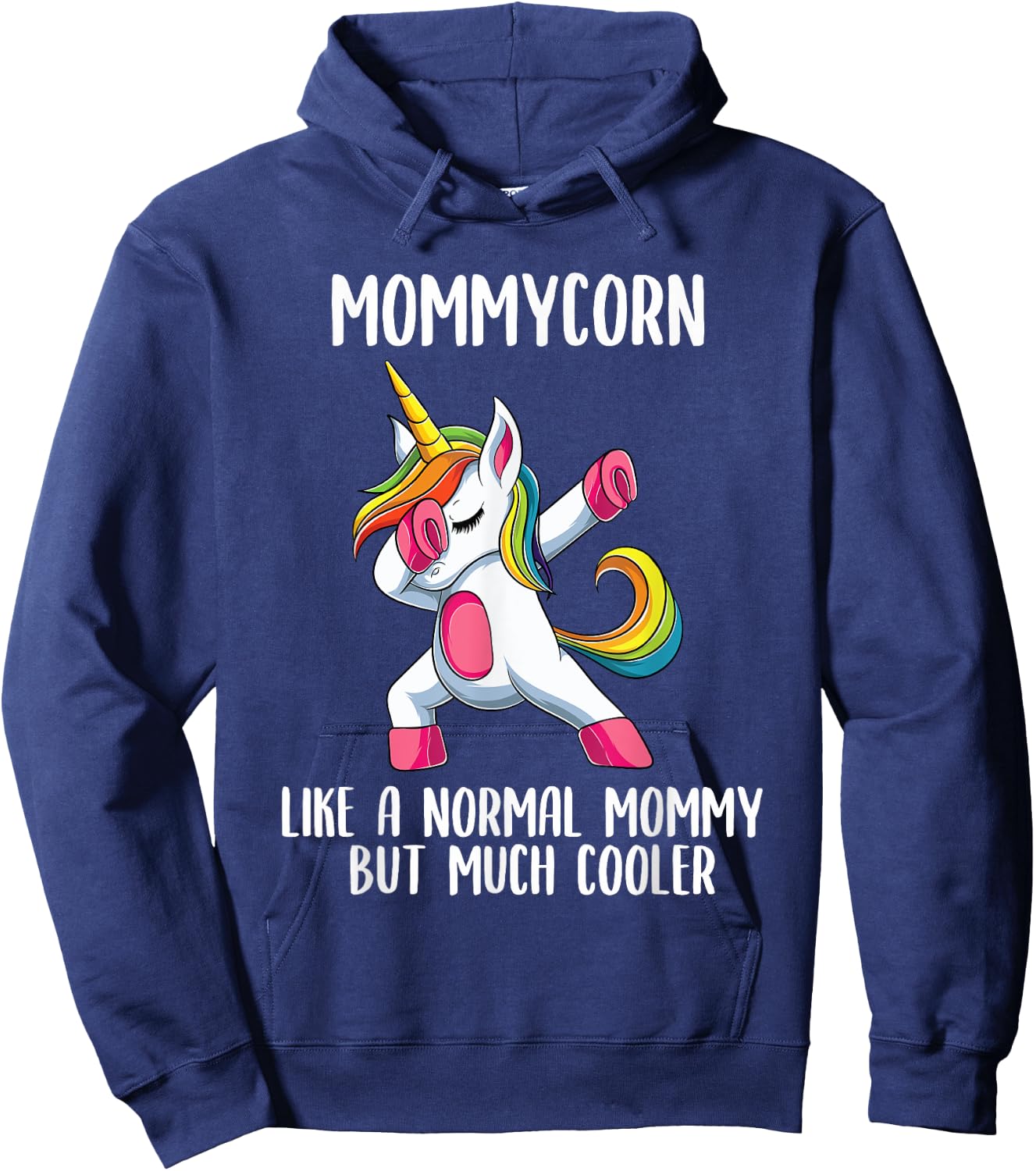 Unicorn Mommy Girl Birthday Party Apparel MommyCorn Cute Hoodie - Hoodie | Navy